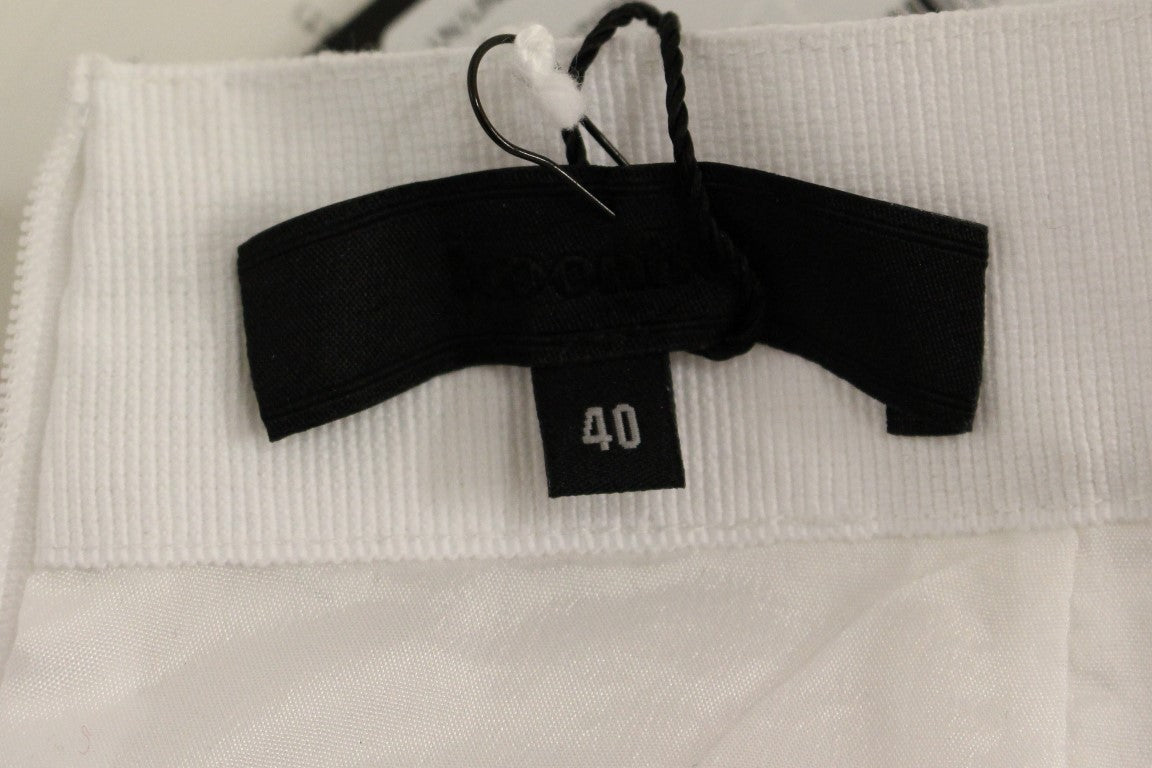 Елегантна пола тип молив с пайети Koonhor - безупречно бяла