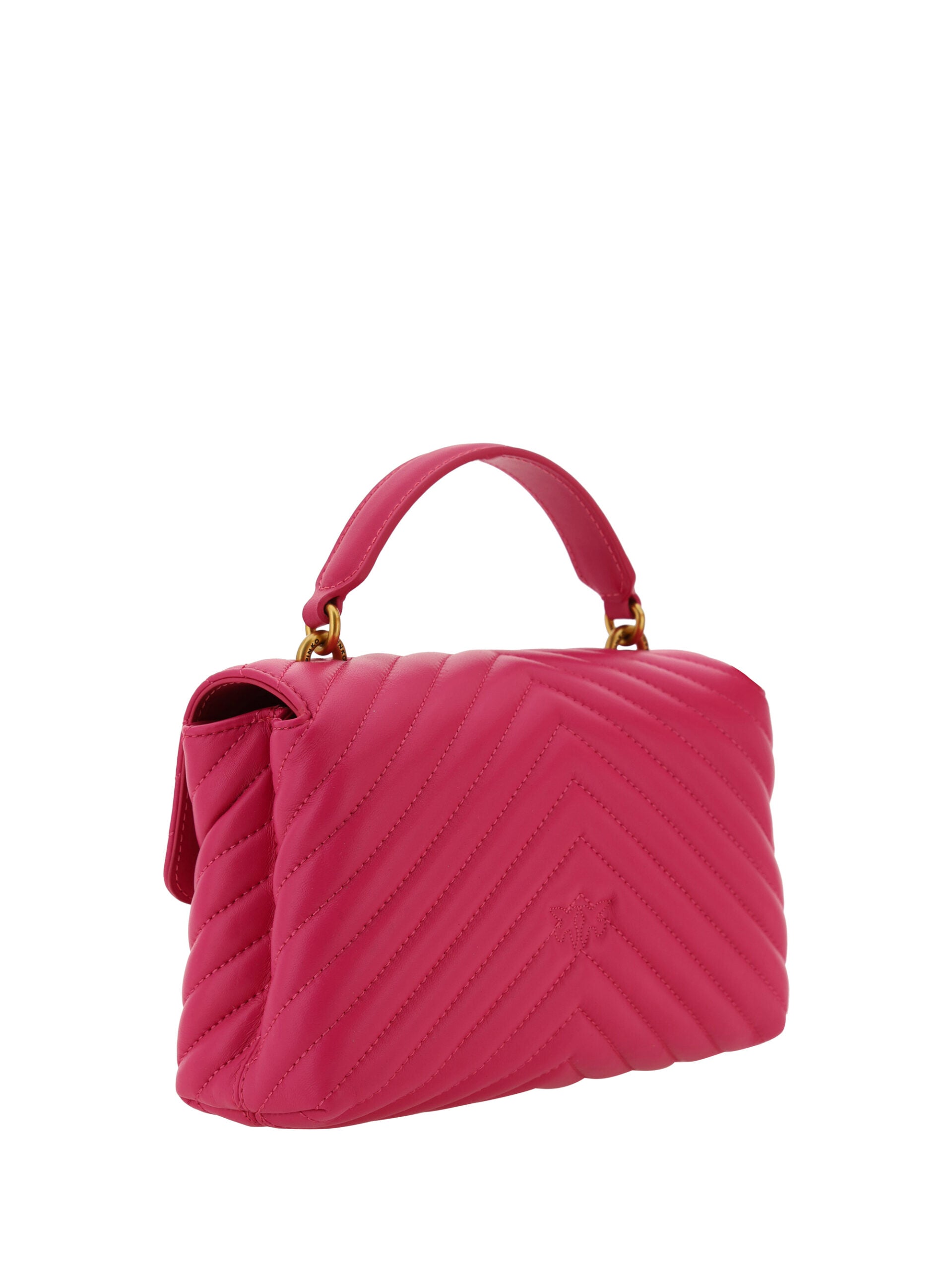 Pinko Дамска мини чанта Love Lady от розова телешка кожа