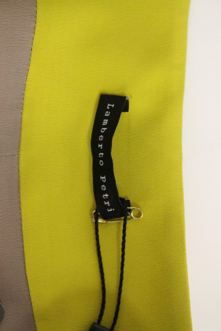 Елегантно яке от копринена смес с цвят горчица Lamberto Petri