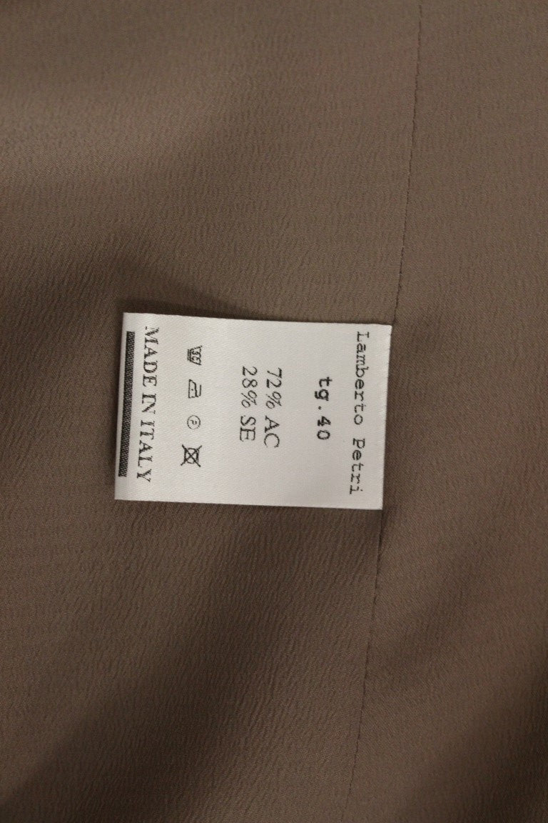 Елегантно яке от копринена смес с цвят горчица Lamberto Petri