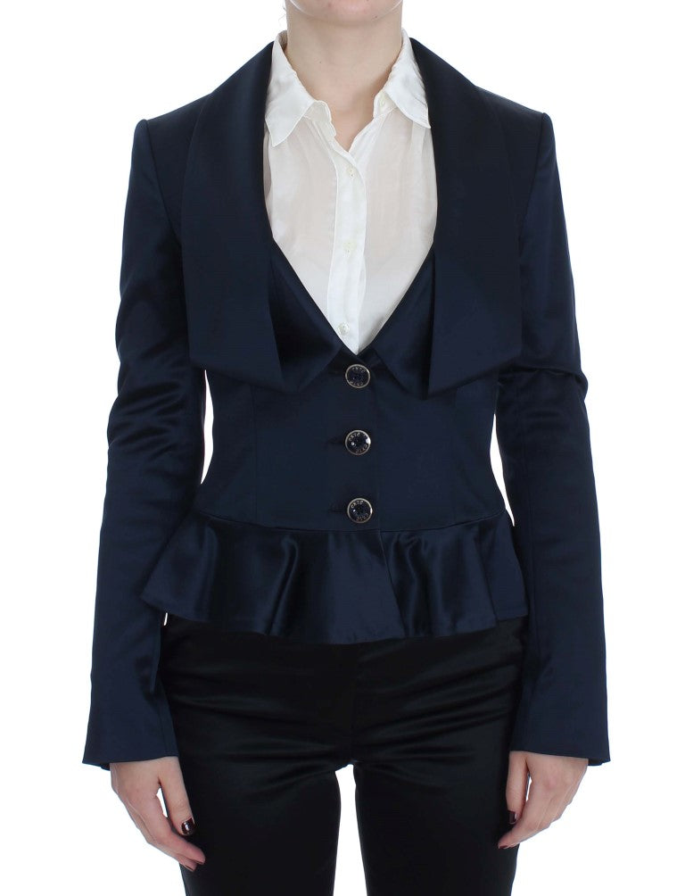 Exte Elegant Blue Blazer Jacket with Designer Flair