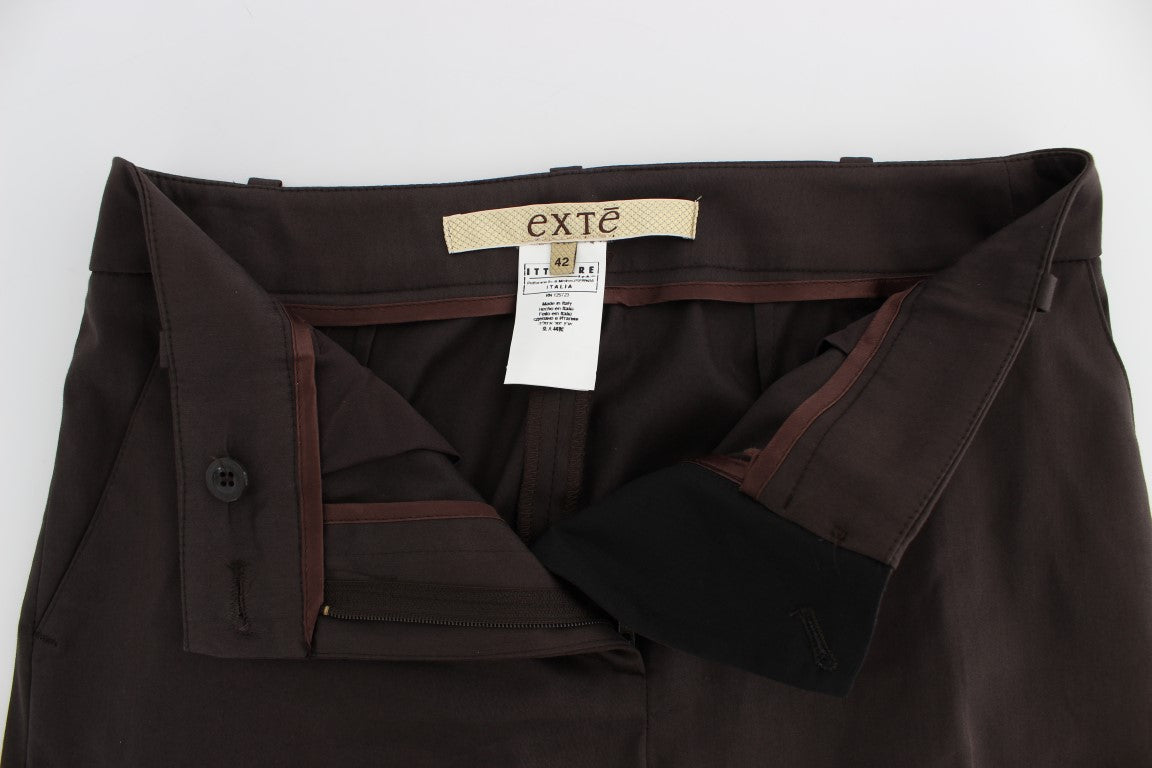 Exte Chic Brown Cotton-Elastane Suit Set