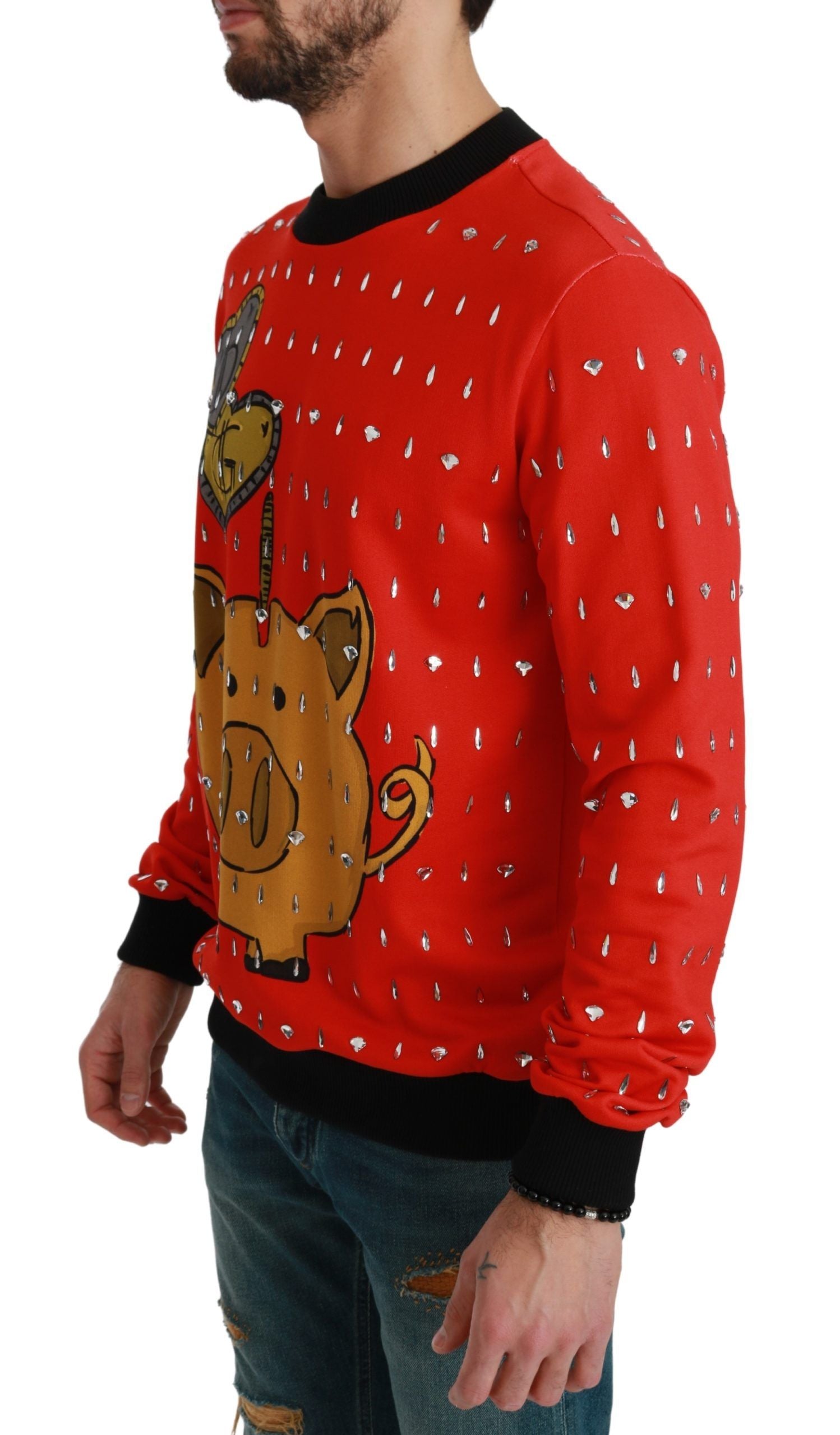 Пуловер Dolce & Gabbana Red Crystal Pig of the Year