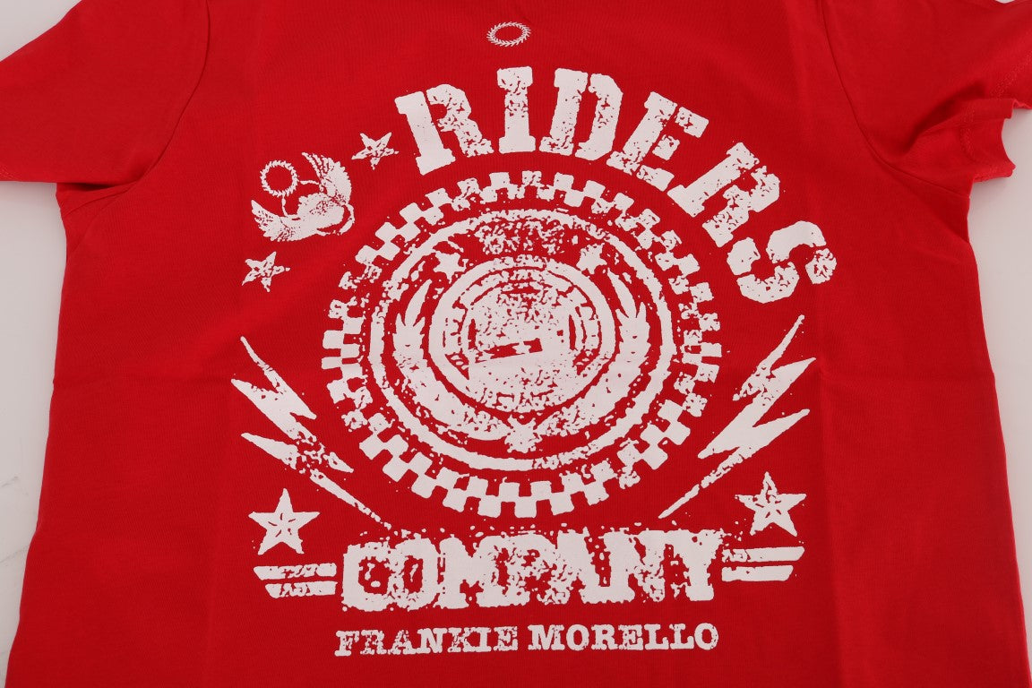 Frankie Morello Червена памучна тениска RIDERS Crewneck