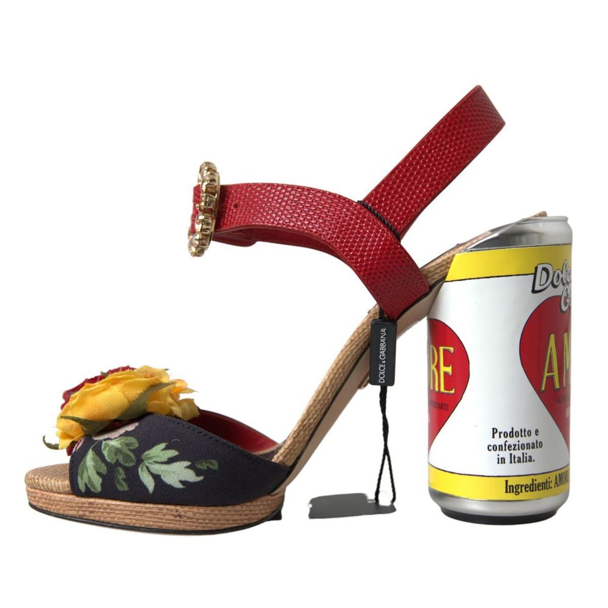 Dolce & Gabbana многоцветни кристални кожени сандали Amore Heels