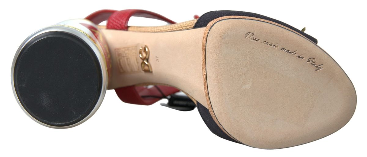 Dolce & Gabbana многоцветни кристални кожени сандали Amore Heels