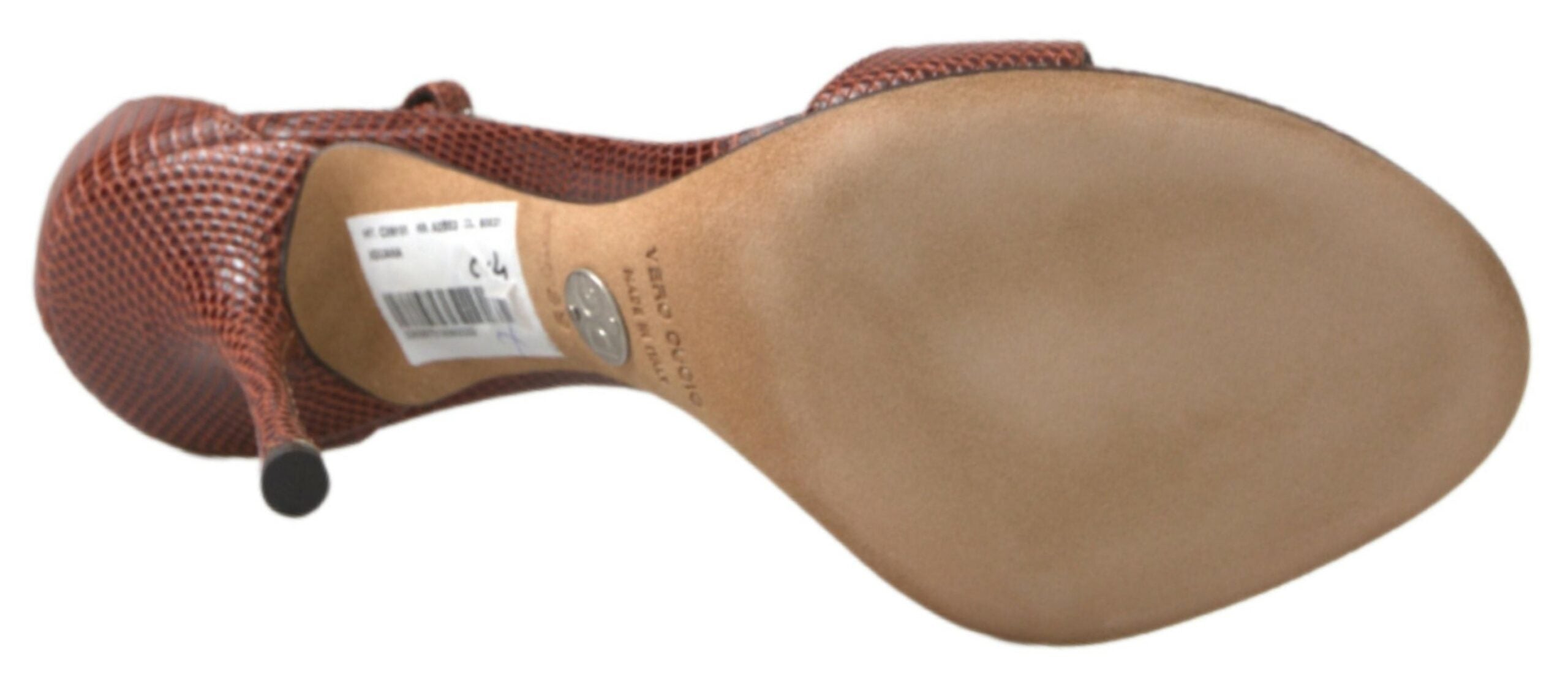 Dolce & Gabbana Кафяви кожени сандали на високи токчета