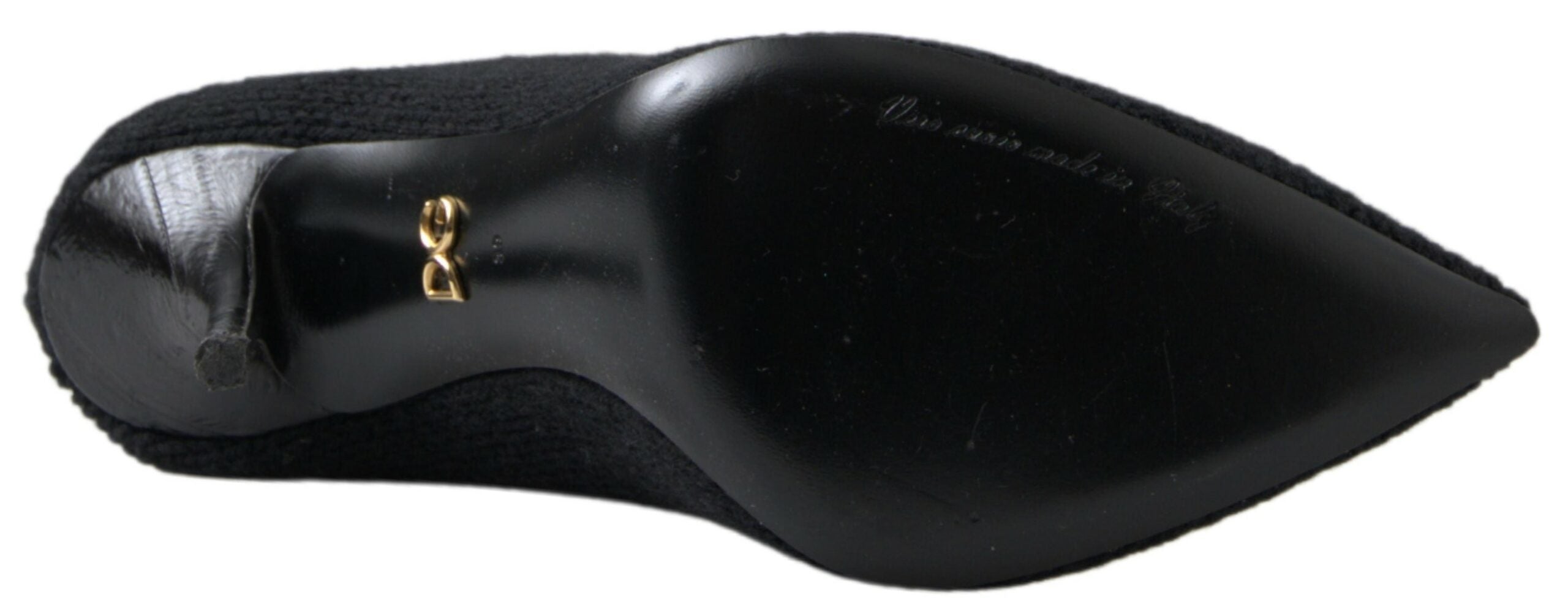 Dolce & Gabbana черни дамски ботуши на ток с висок ток до прасеца