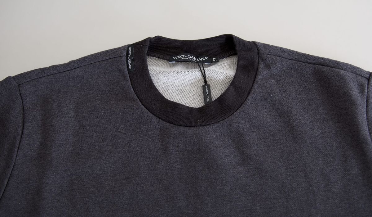Dolce & Gabbana Elegant Dark Gray Crew Neck Sweater