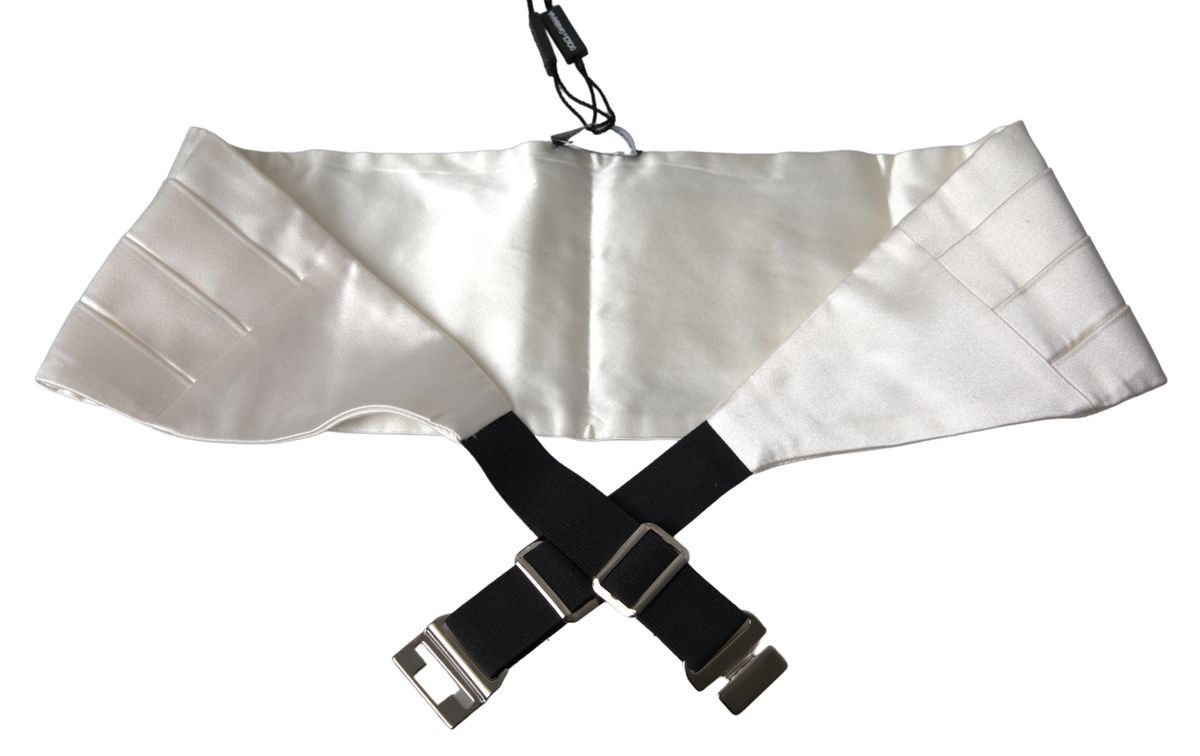 Dolce & Gabbana Elegant White Silk Cummerbund