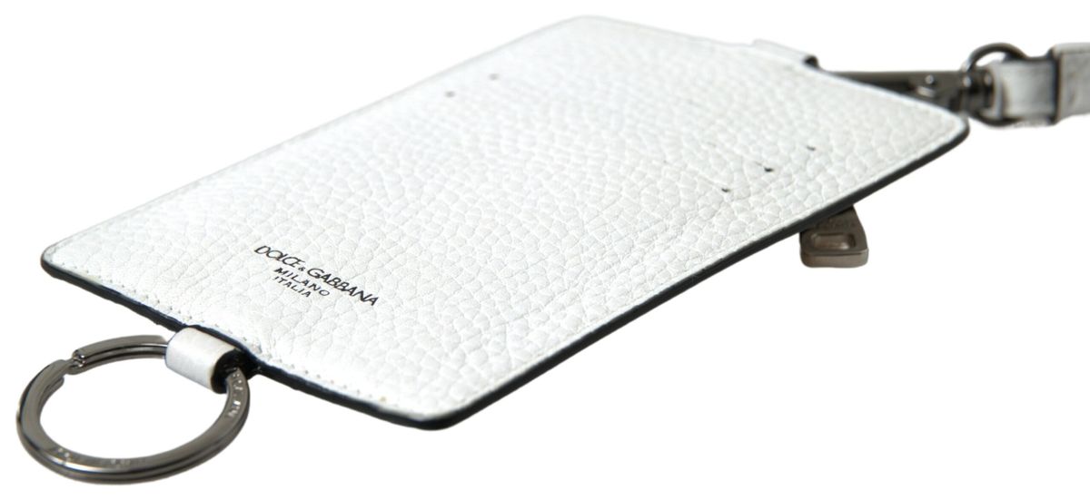 Мъжки портфейл с лого на Dolce & Gabbana, бял кожен ремък