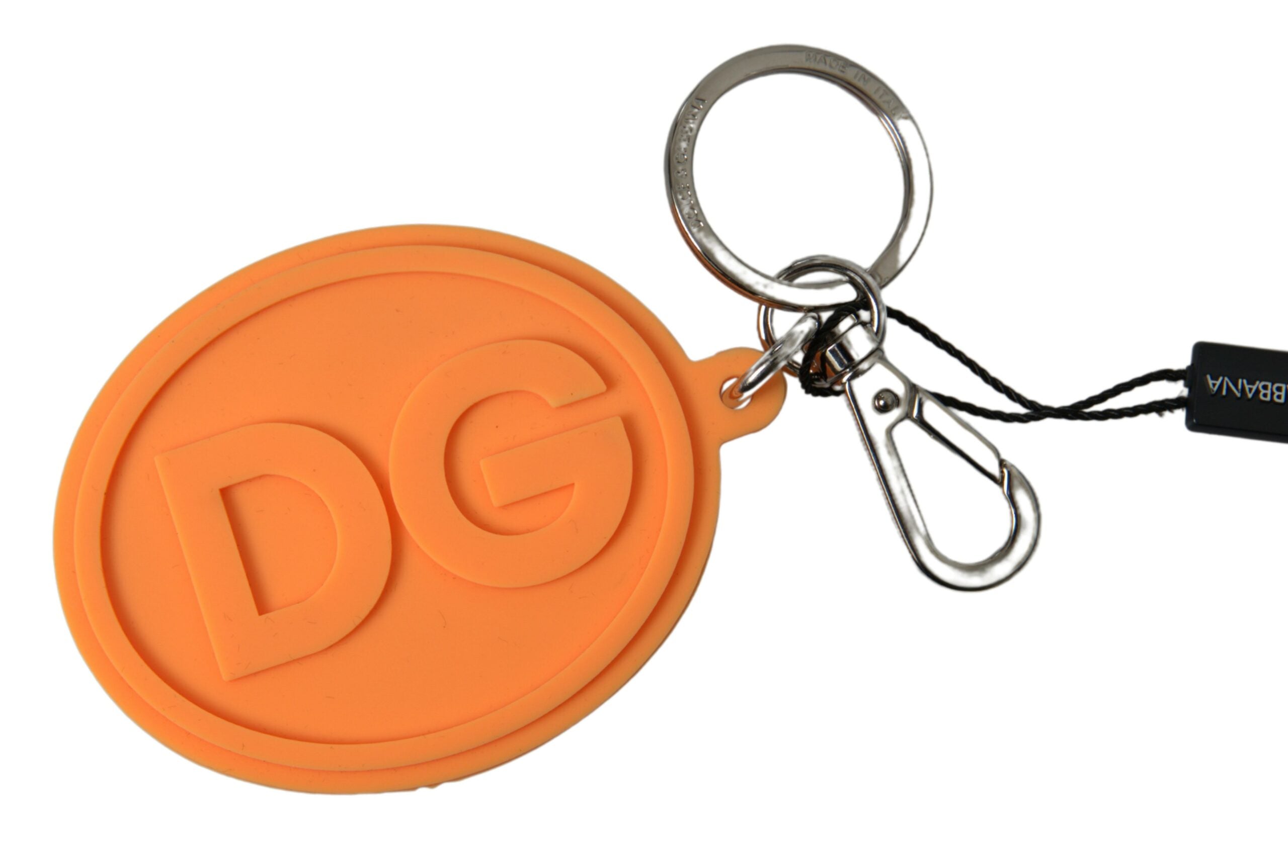 Dolce & Gabbana Chic Orange & Gold Keychain Accessory