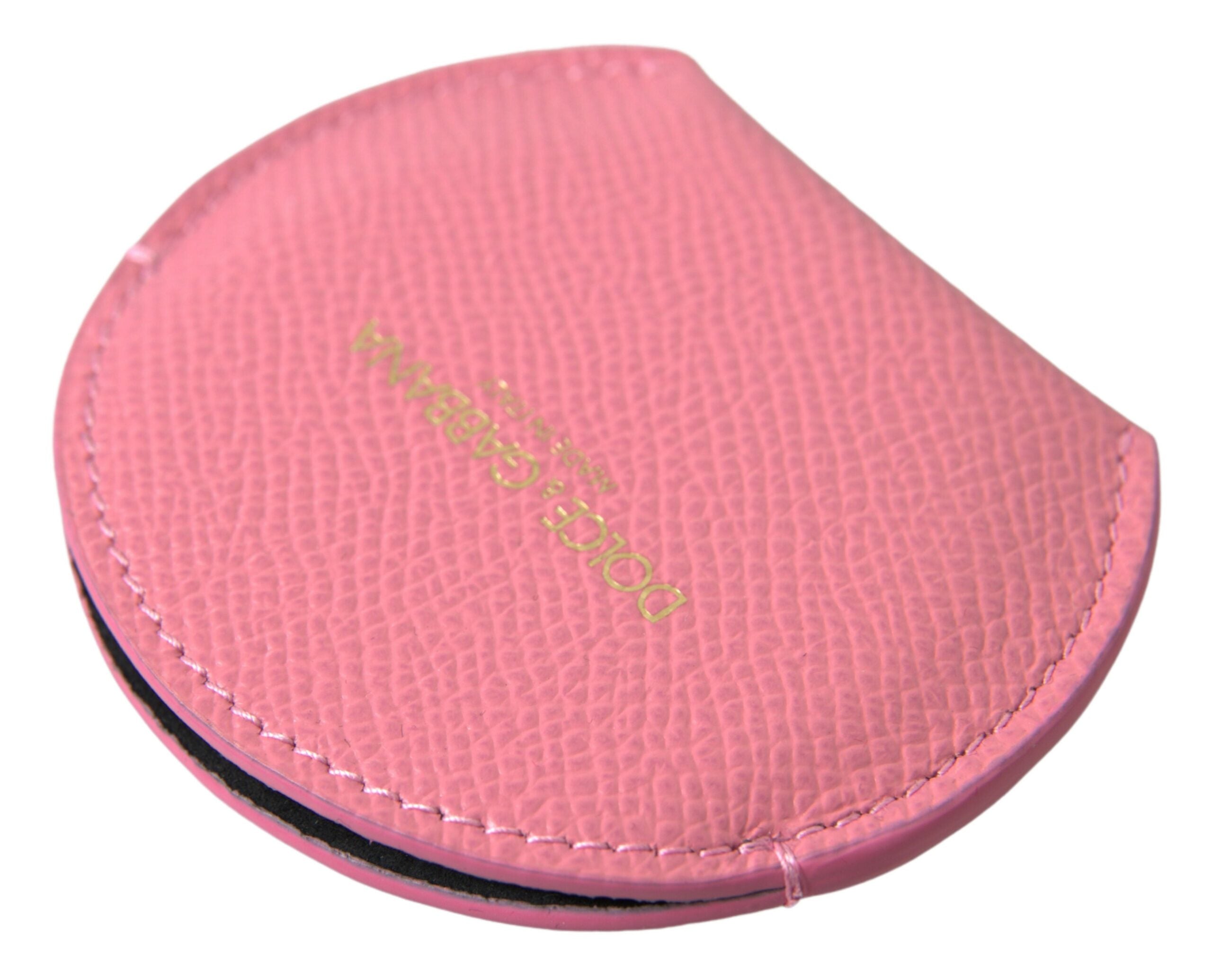 Dolce & Gabbana Elegant Pink Leather Mirror Holder