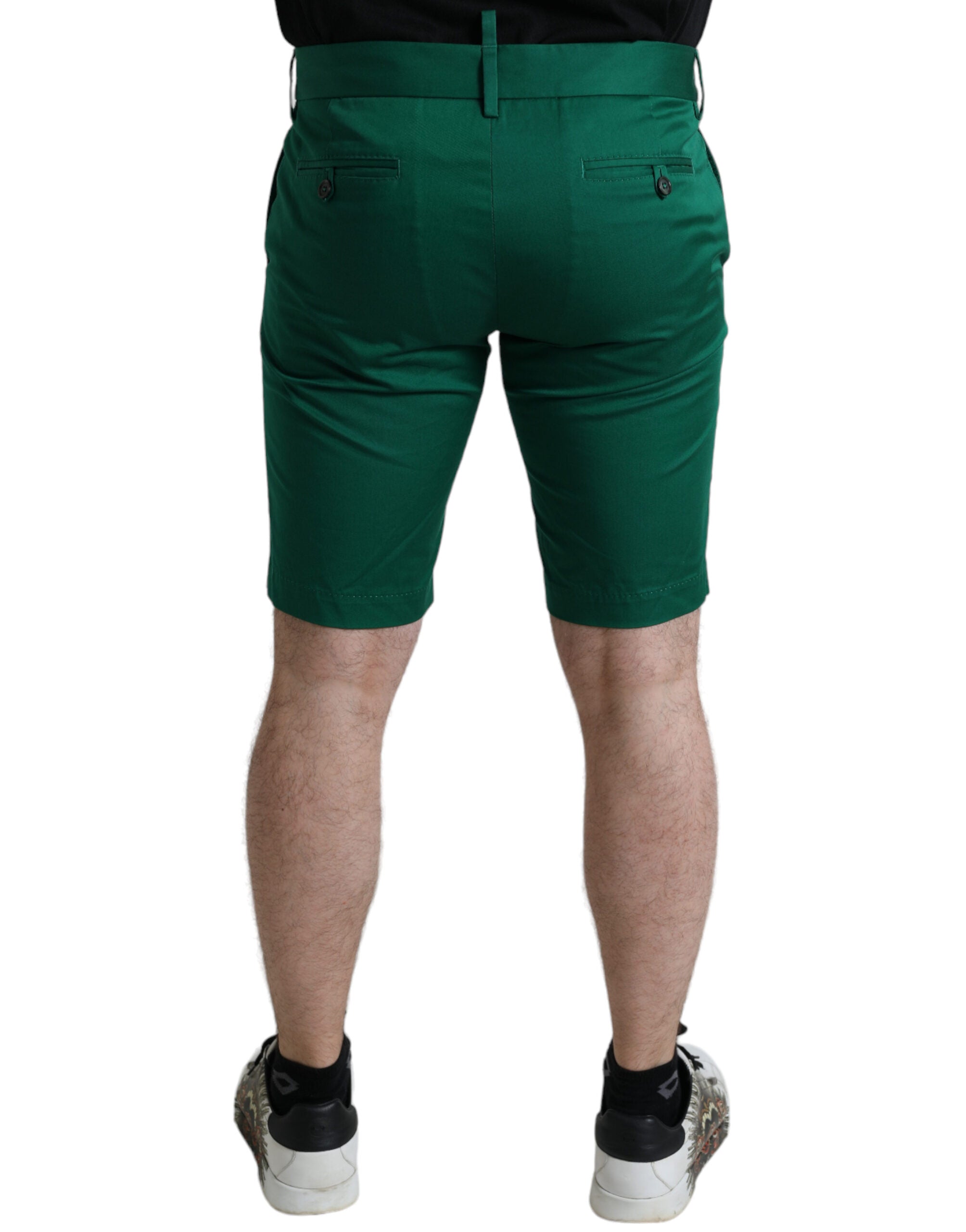 Dolce & Gabbana Elegant Deep Green Cotton Bermuda Shorts