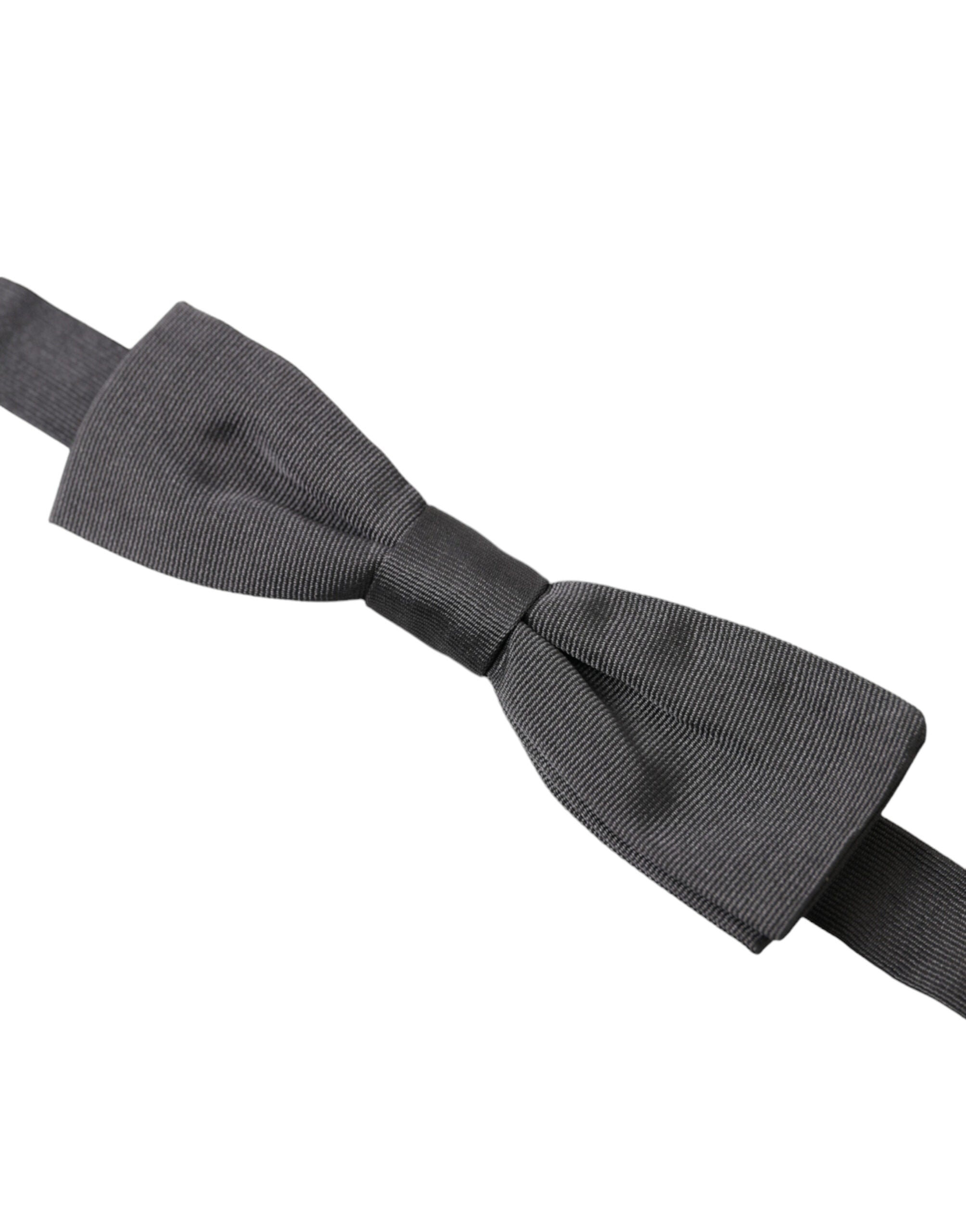 Dolce & Gabbana Elegant Silk Dark Gray Bow Tie