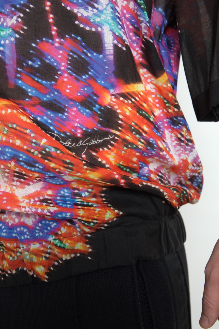 Мъжка памучна риза Dolce & Gabbana Multicolor Luminarie Print