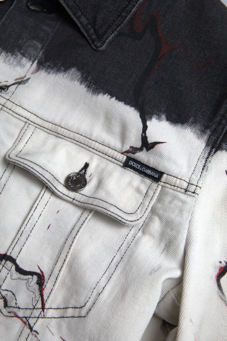 Многоцветно дънково яке с памучна яка Dolce & Gabbana