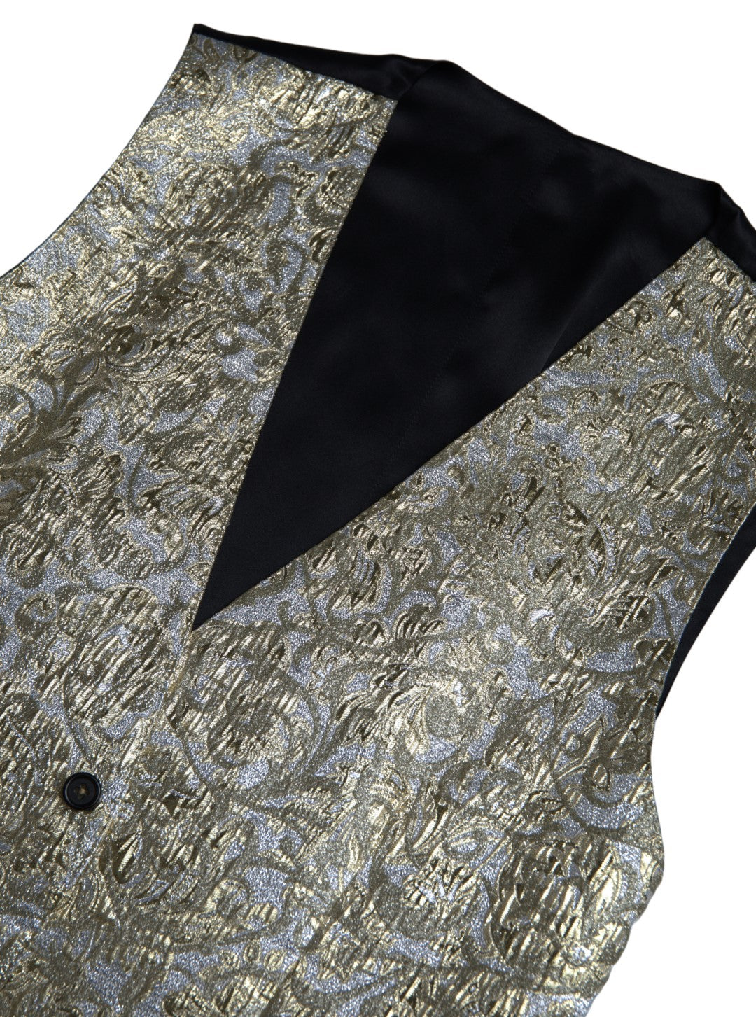 Dolce & Gabbana Elegant Gold Silk Formal Vest