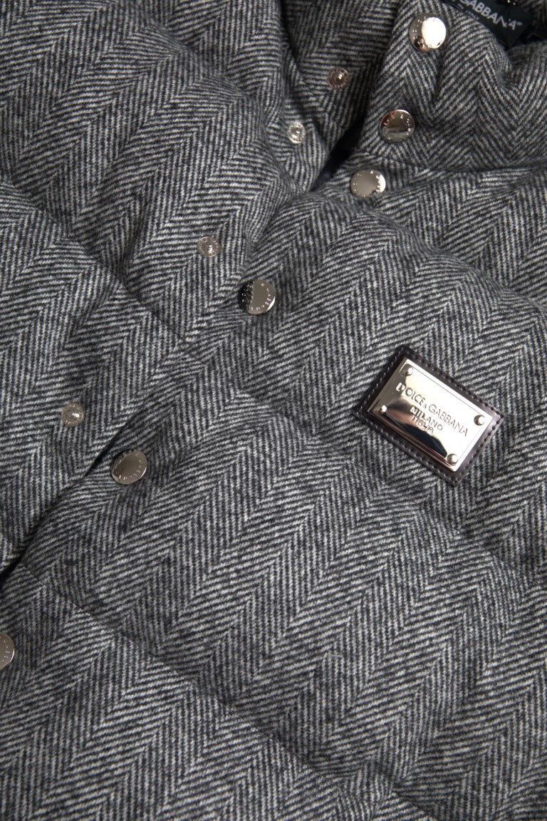 Dolce & Gabbana сиво вълнено плетено яке с подплатена жилетка