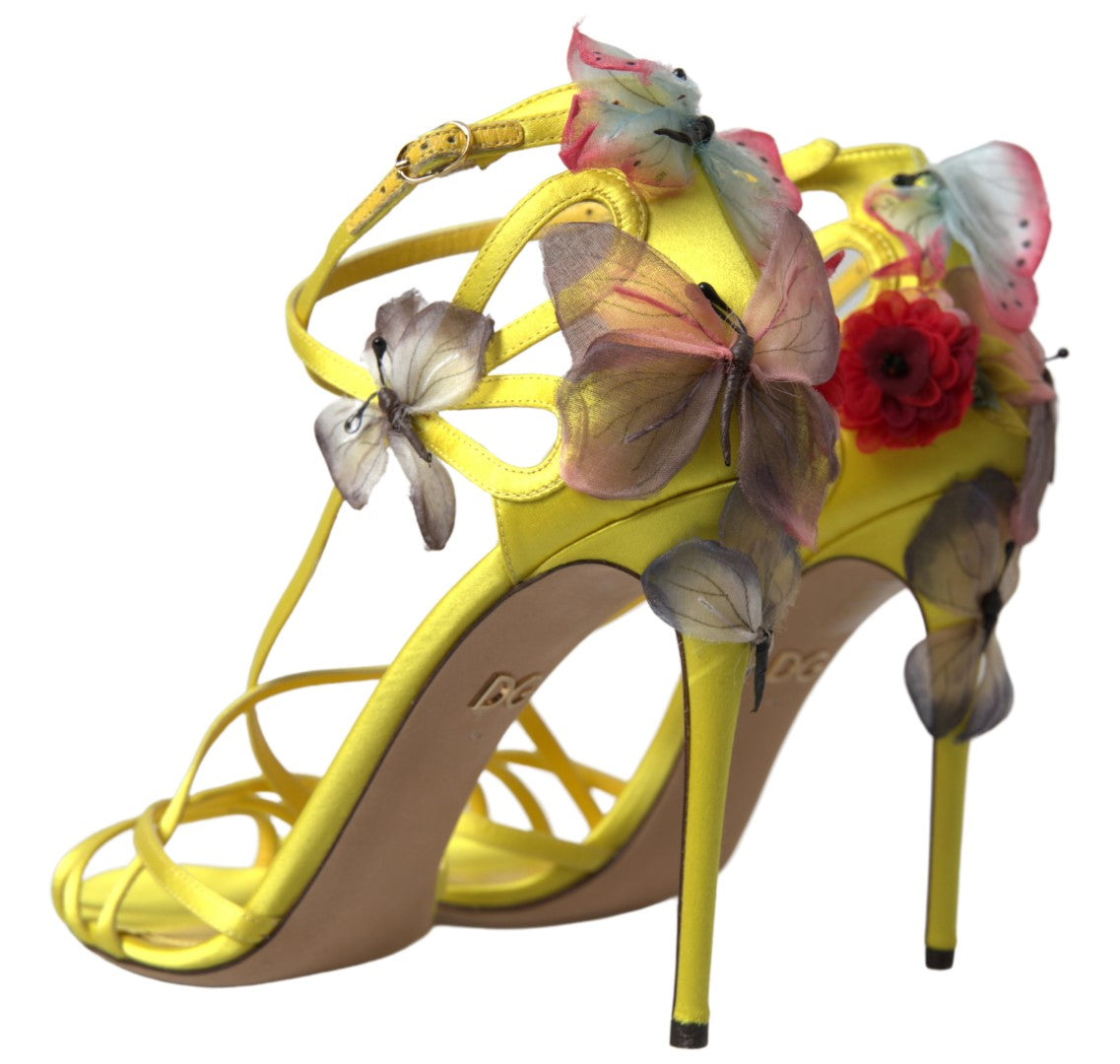 Dolce & Gabbana Жълти сандали Keira Butterfly Appliqués
