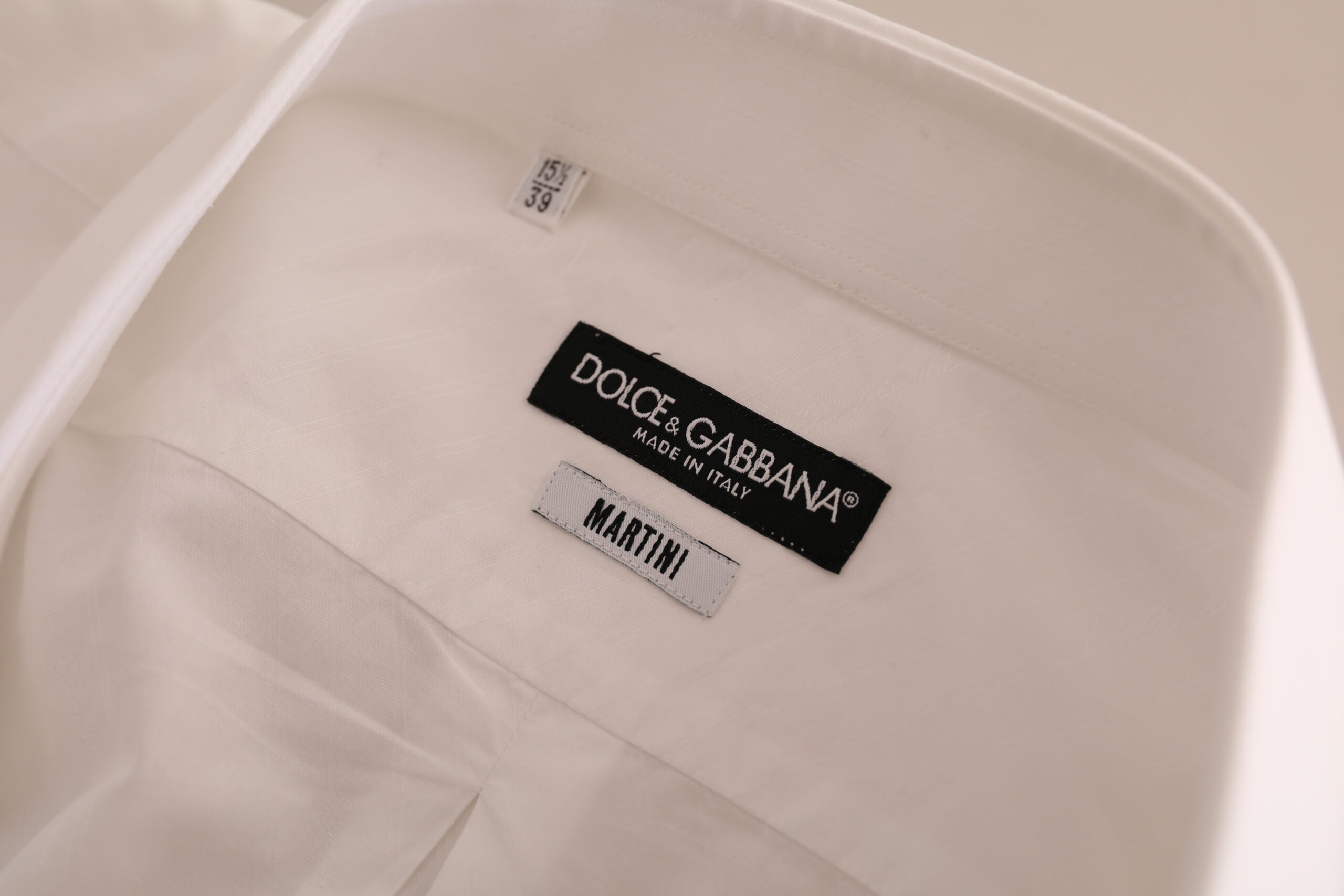 Dolce & Gabbana Бяла памучна рокля Официална риза MARTINI