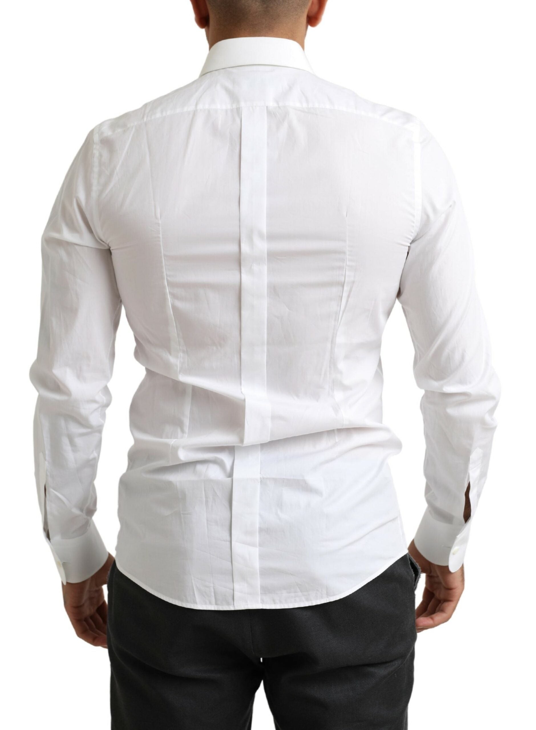 Бяла смокинг Dolce & Gabbana Slim Fit Baroque риза