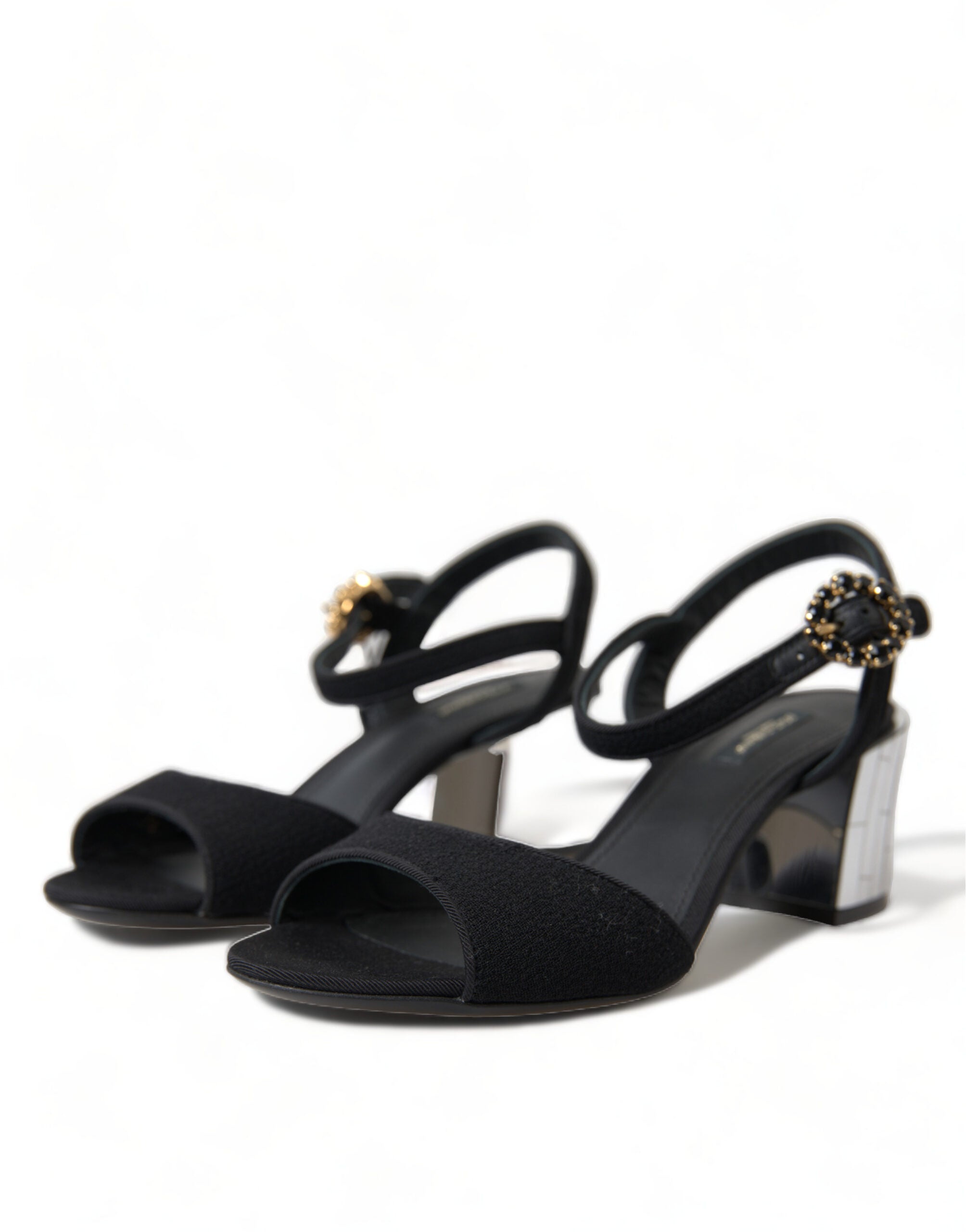 Dolce & Gabbana Elegant Ankle Strap Sandals with Mirror Heels