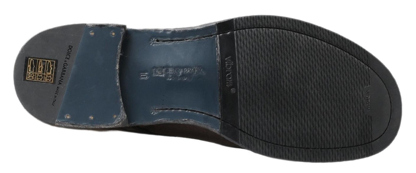 Dolce & Gabbana Кафяви конски кожени обувки Perugino