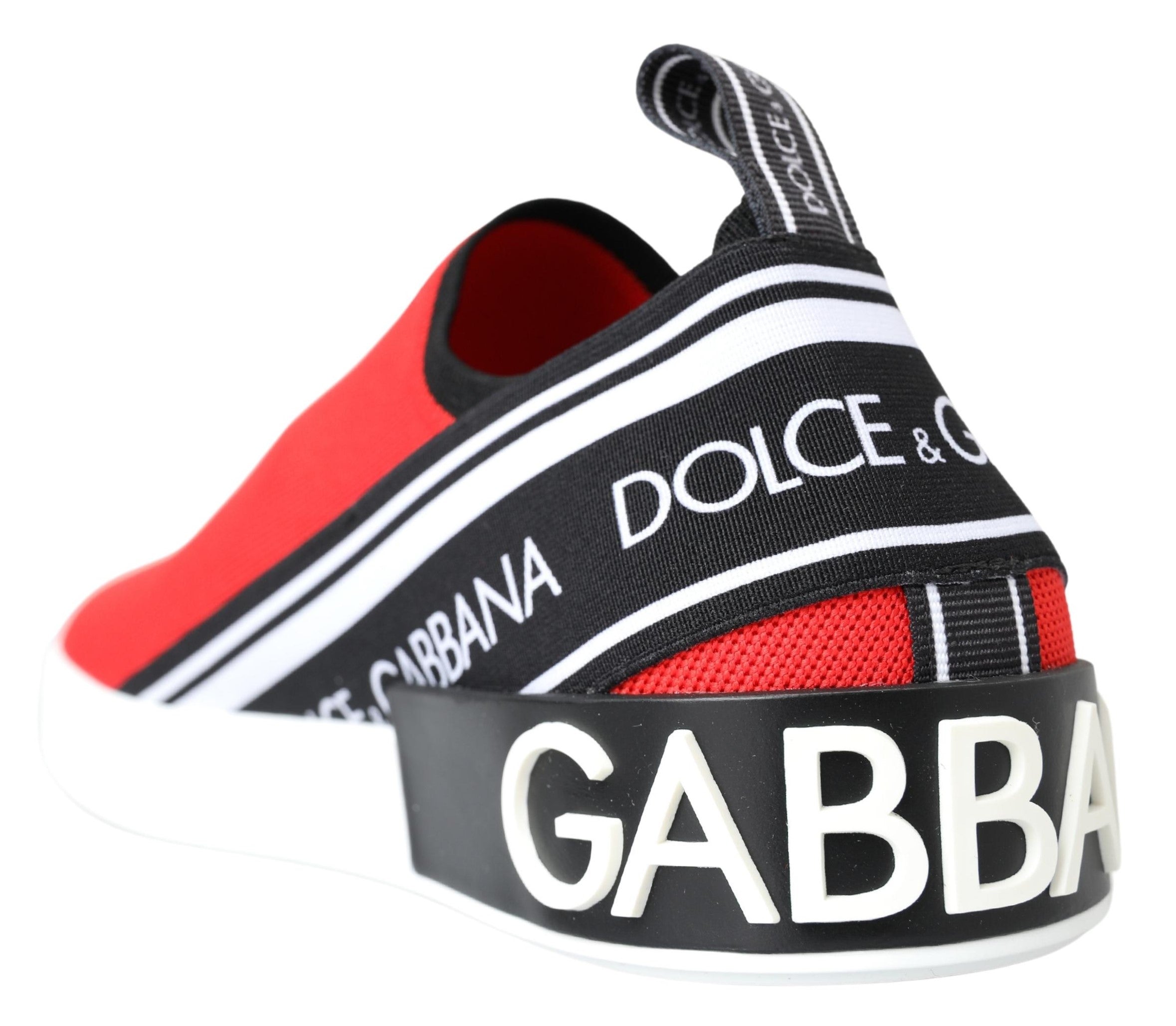 Dolce & Gabbana Червени бели плоски кецове Мокасини Обувки