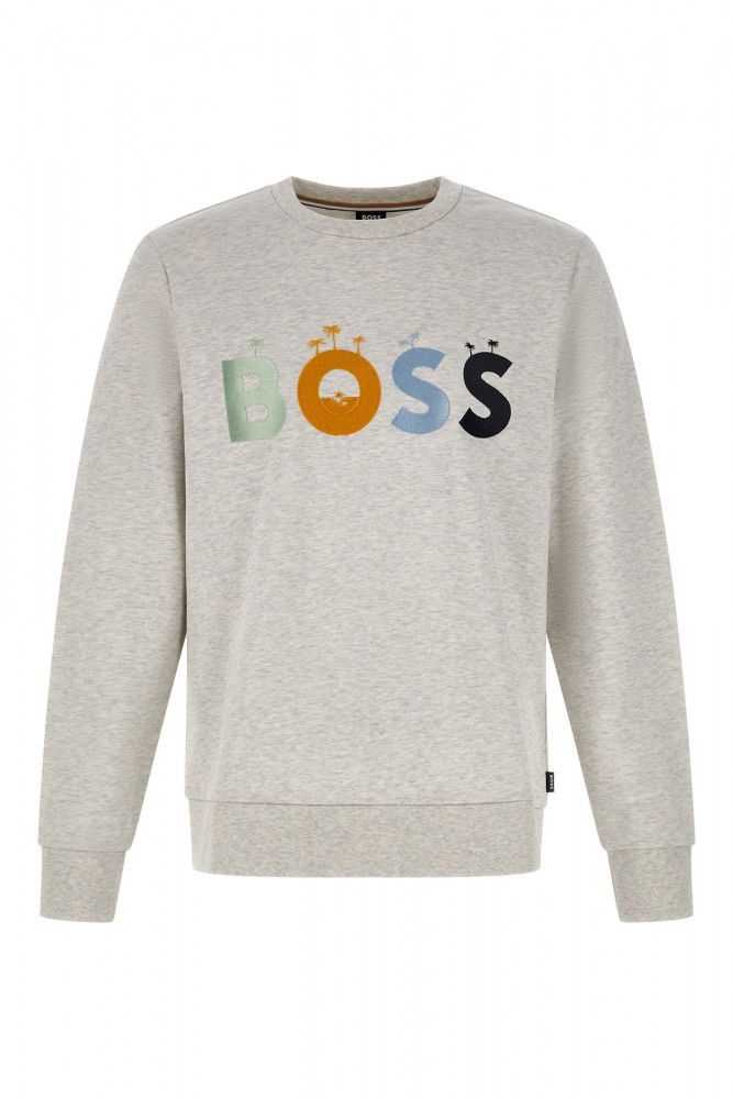 Суичър Hugo Boss Grey Cotton Logo Details