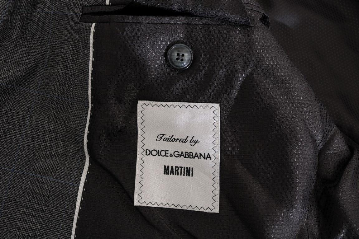 Dolce & Gabbana Sleek Gray Checkered Wool Blazer