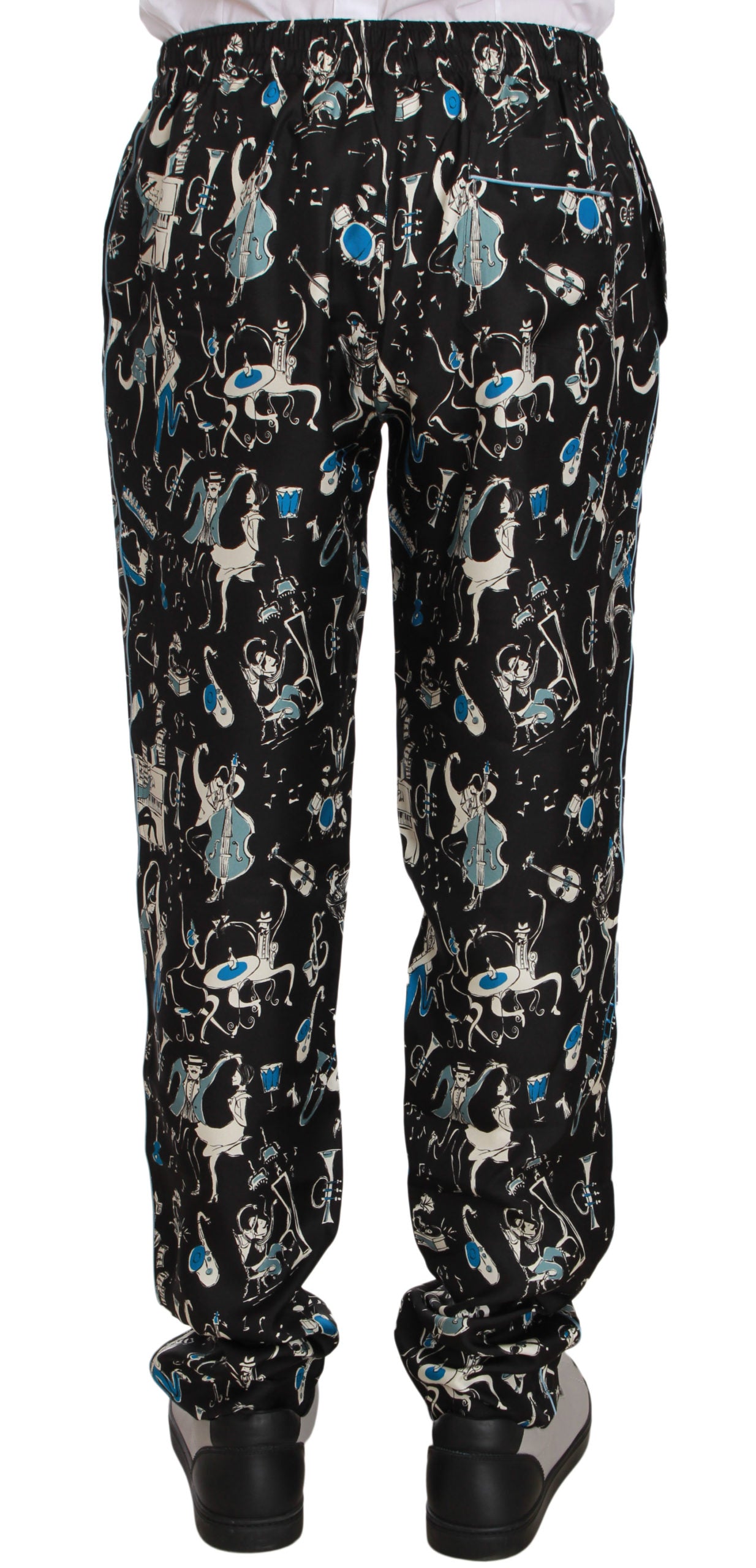 Dolce & Gabbana Elegant Silk Lounge Pants with Unique Print