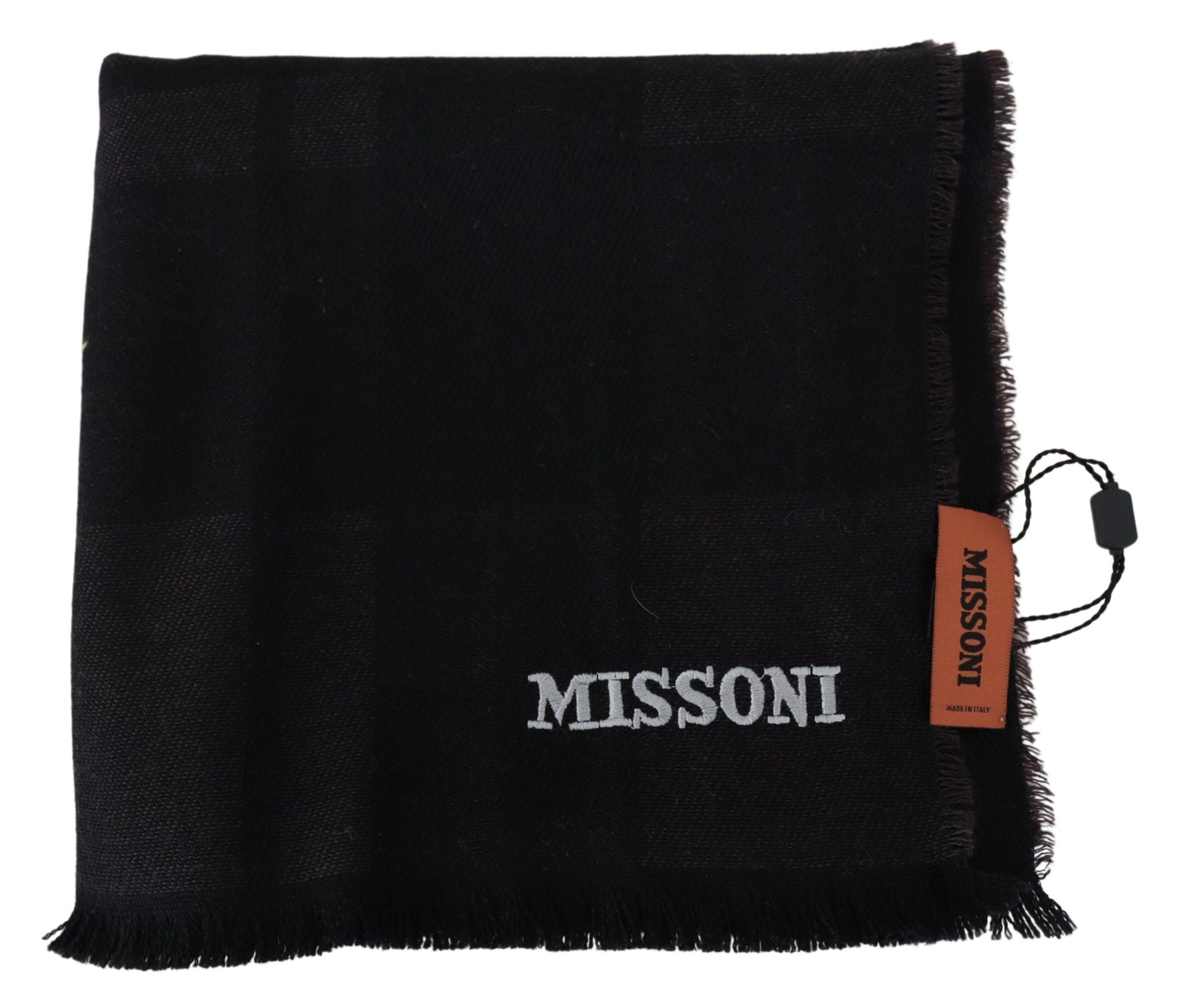 Missoni черен 100% вълнен унисекс шал за увиване на врата
