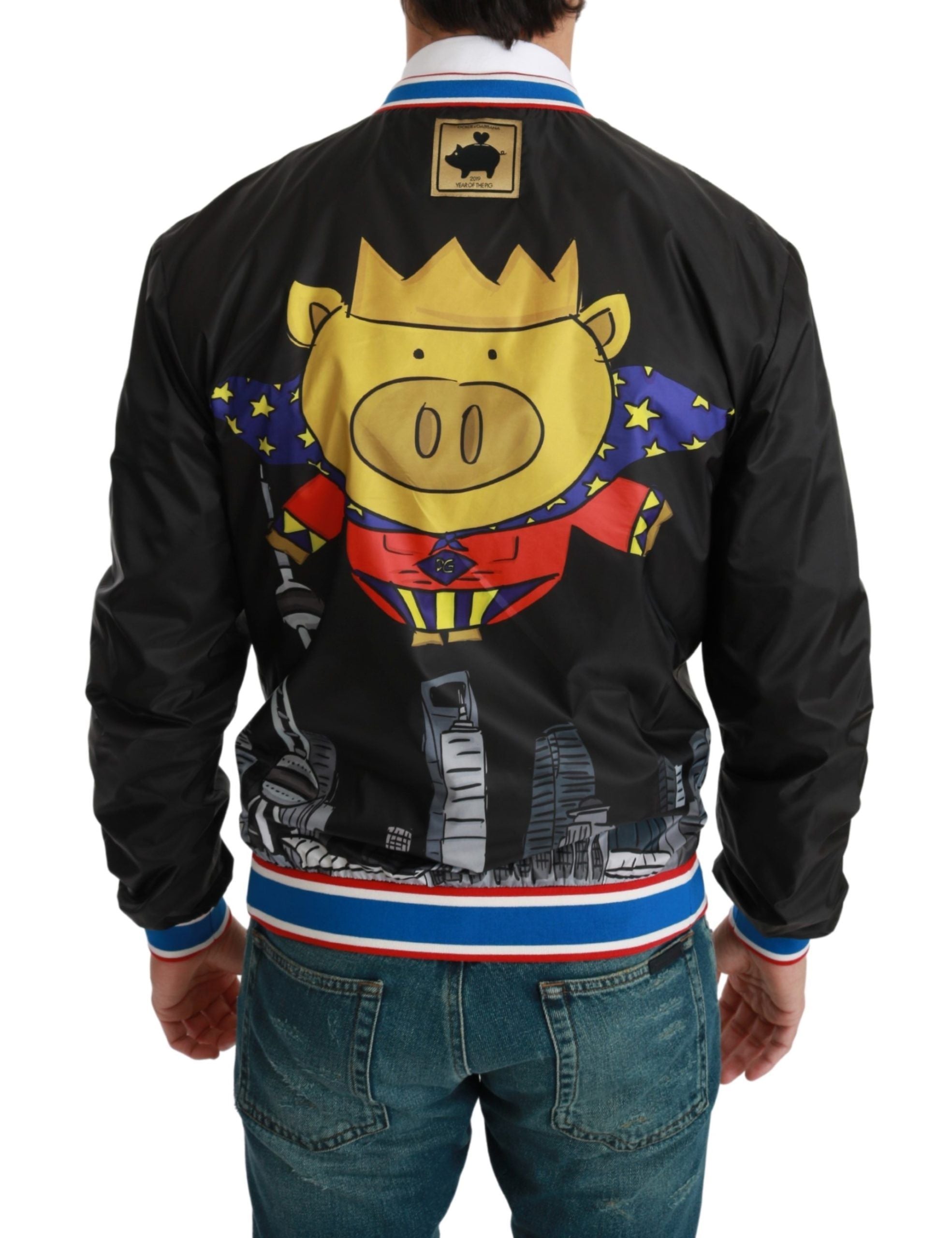 Dolce & Gabbana Черно бомбър яке YEAR OF THE PIG