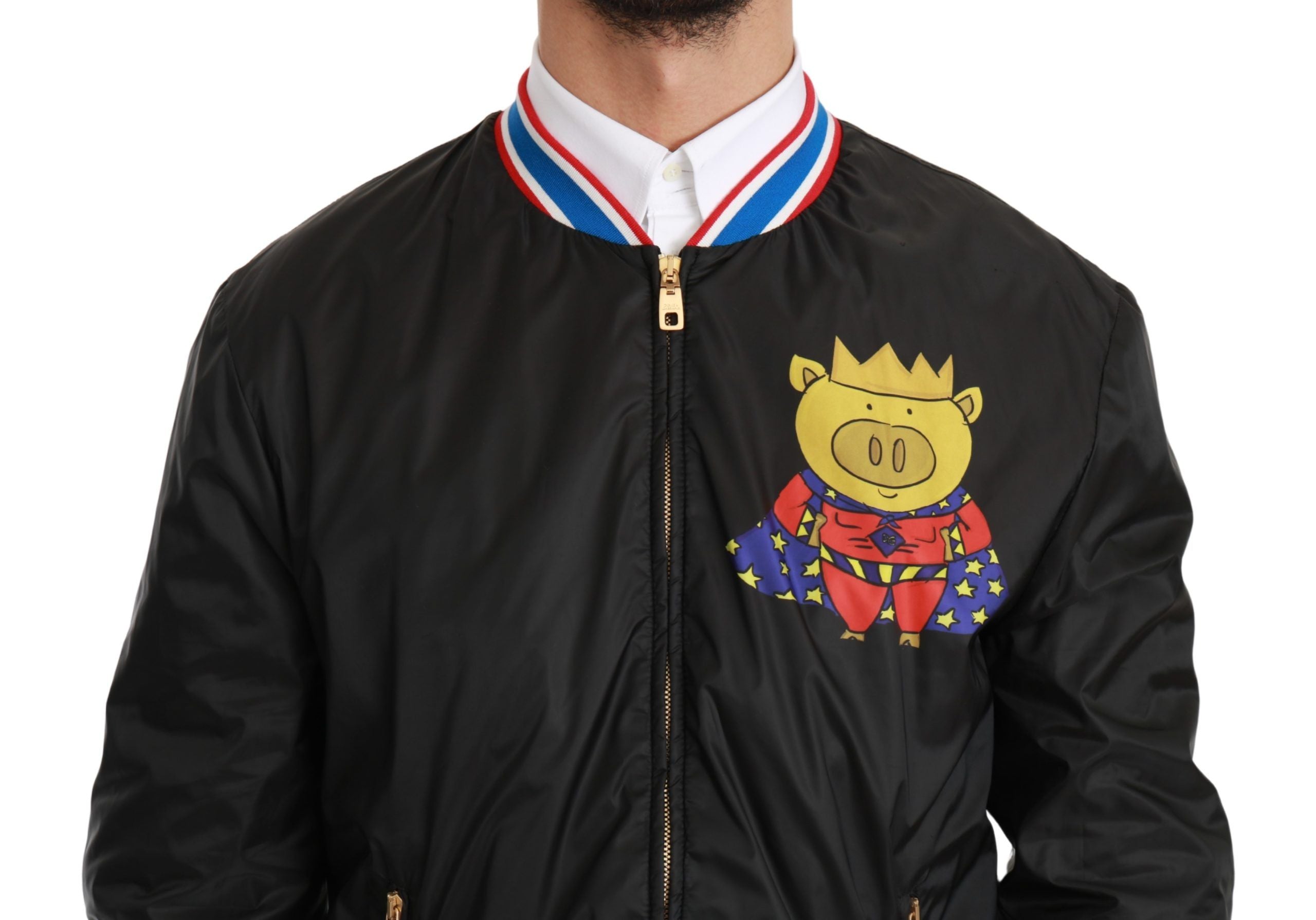 Dolce & Gabbana Черно бомбър яке YEAR OF THE PIG