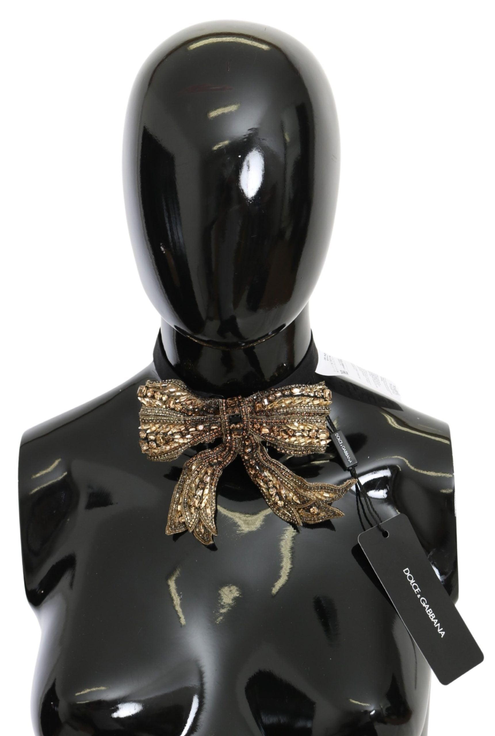 Dolce & Gabbana Elegant Silk Gold Bowtie - Dazzle in Style