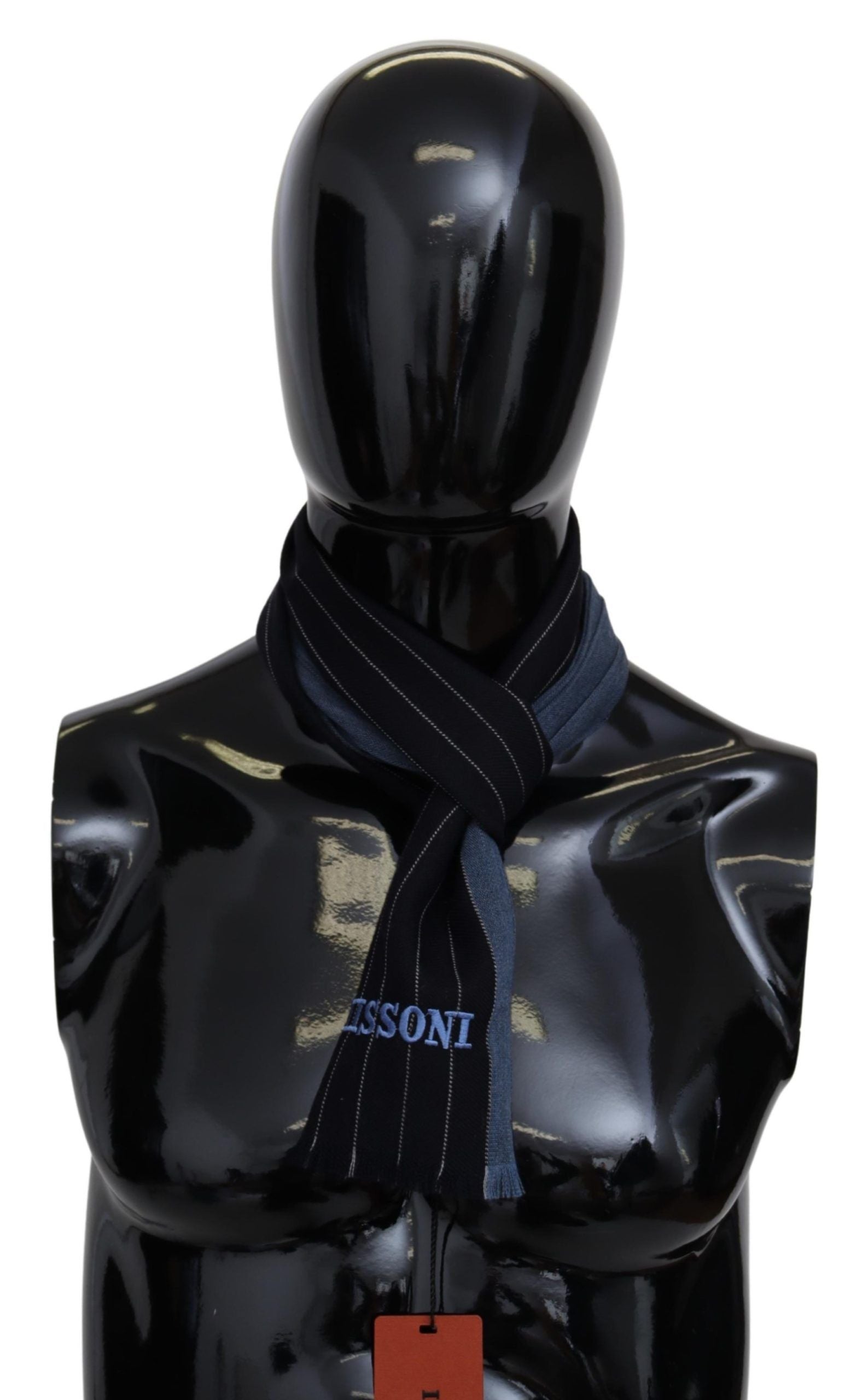 Шал Missoni Black Blue Striped Wool Unisex Wrap