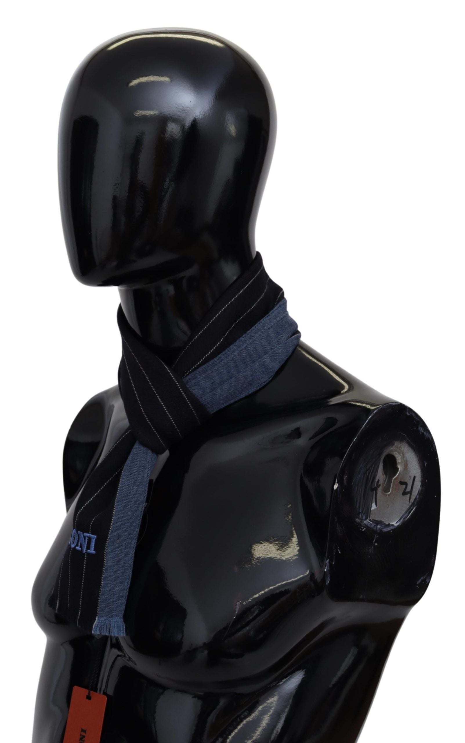 Шал Missoni Black Blue Striped Wool Unisex Wrap