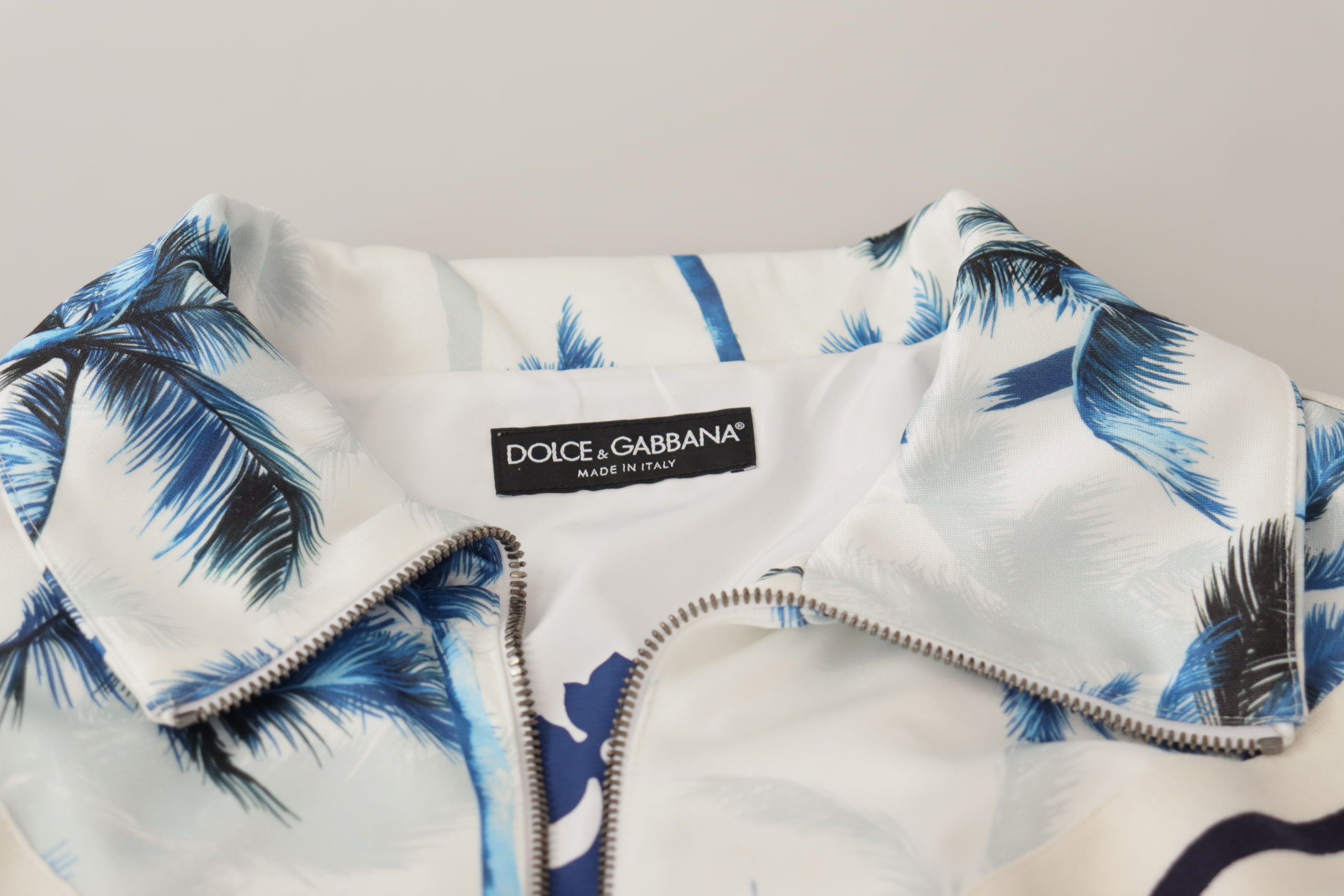 Мъжки пуловер с цял цип с многоцветен принт на дърво Dolce & Gabbana