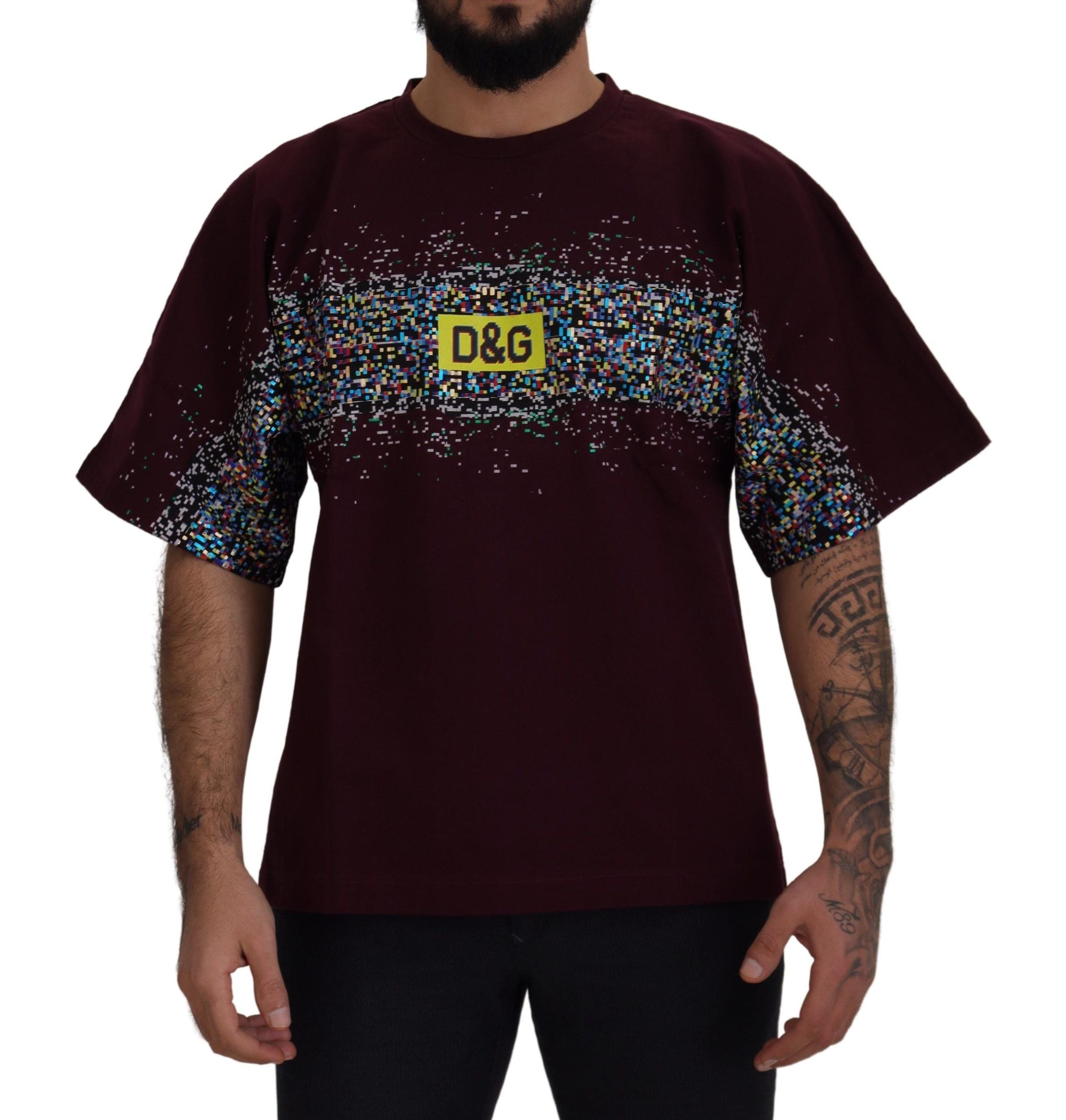 Dolce & Gabbana Bordeaux Cotton DG CHANNEL Горна тениска