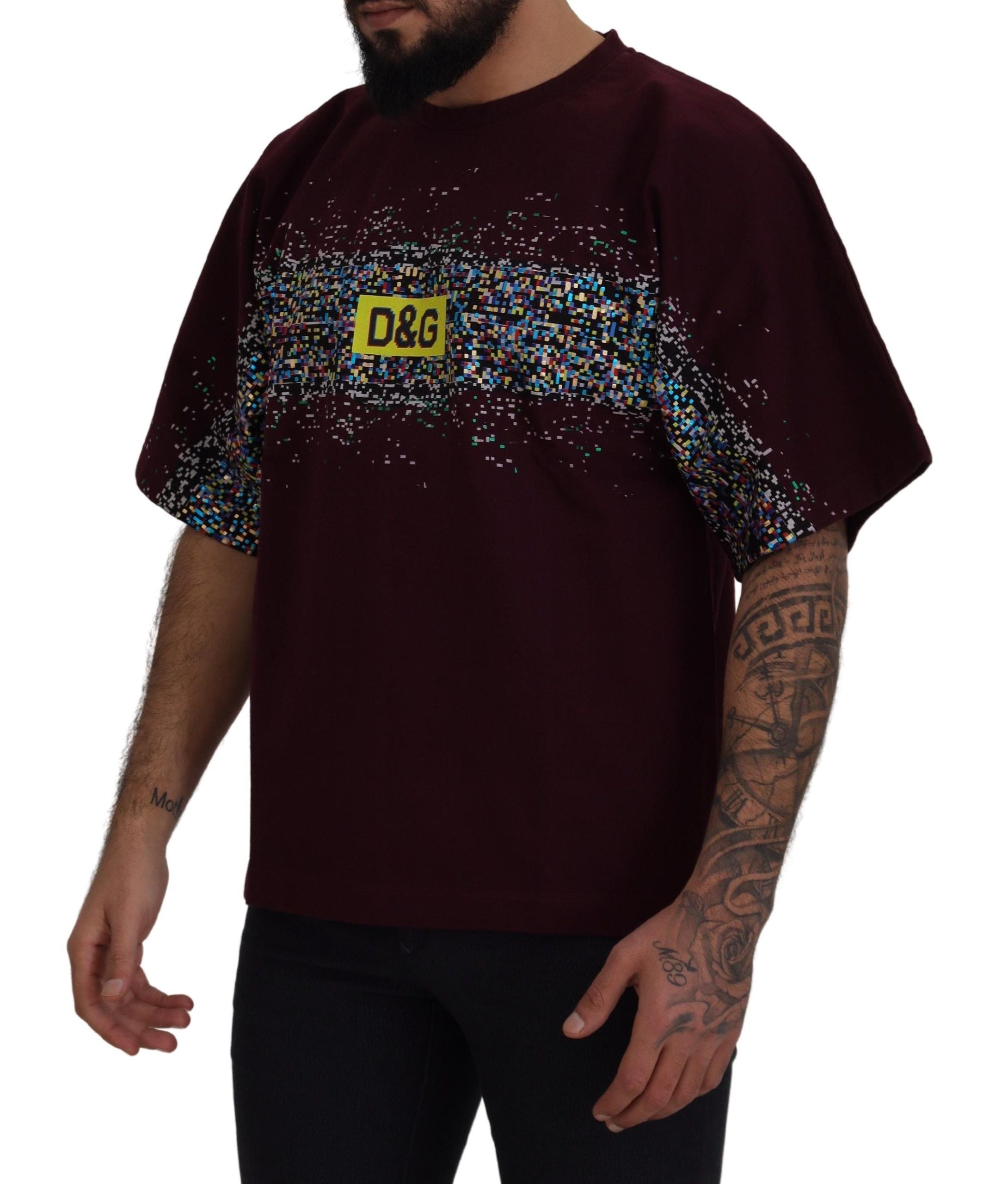 Dolce & Gabbana Bordeaux Cotton DG CHANNEL Горна тениска