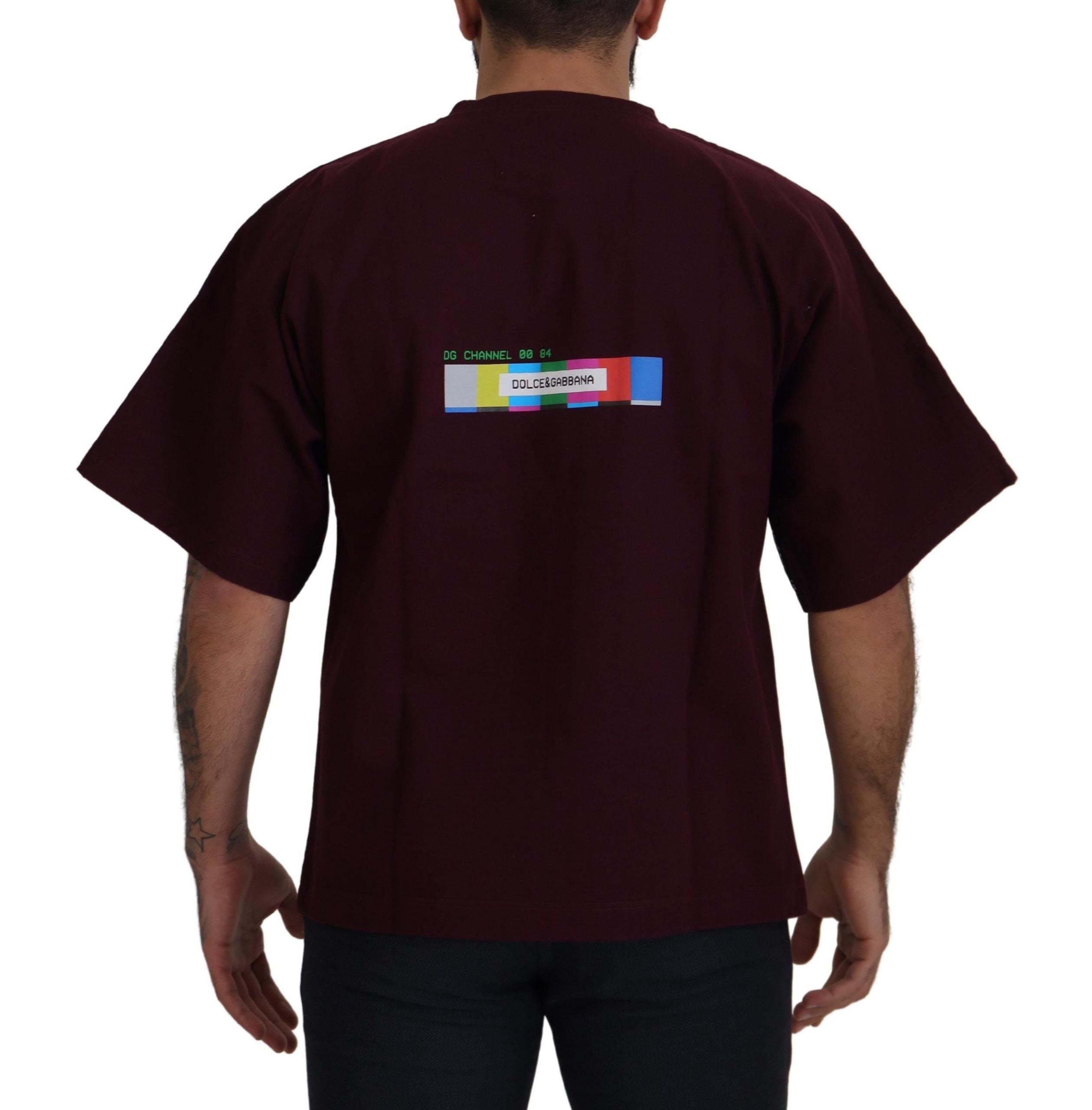 Dolce & Gabbana Bordeaux Cotton DG CHANNEL Горна тениска