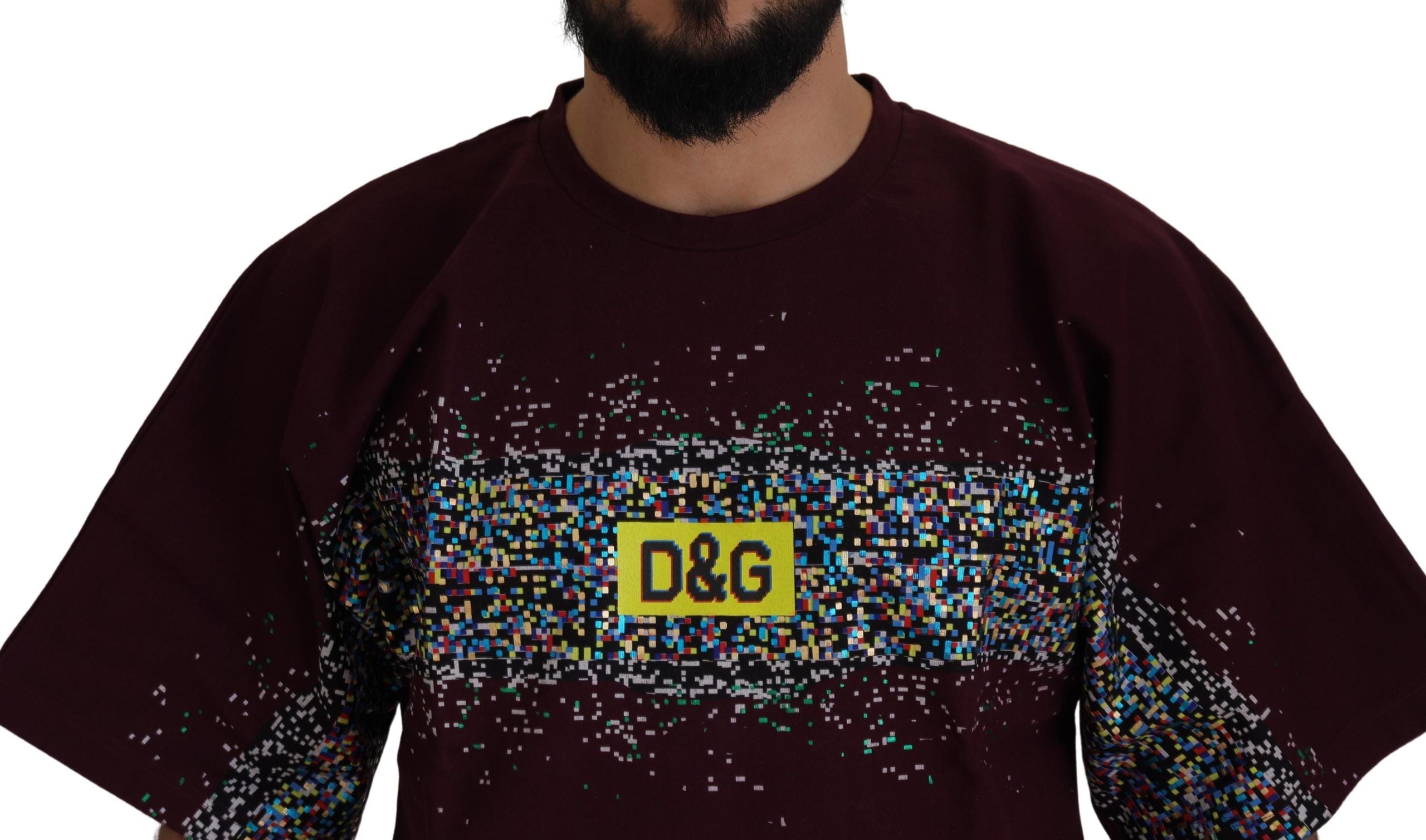 Dolce & Gabbana Bordeaux Cotton DG CHANNEL Горна тениска