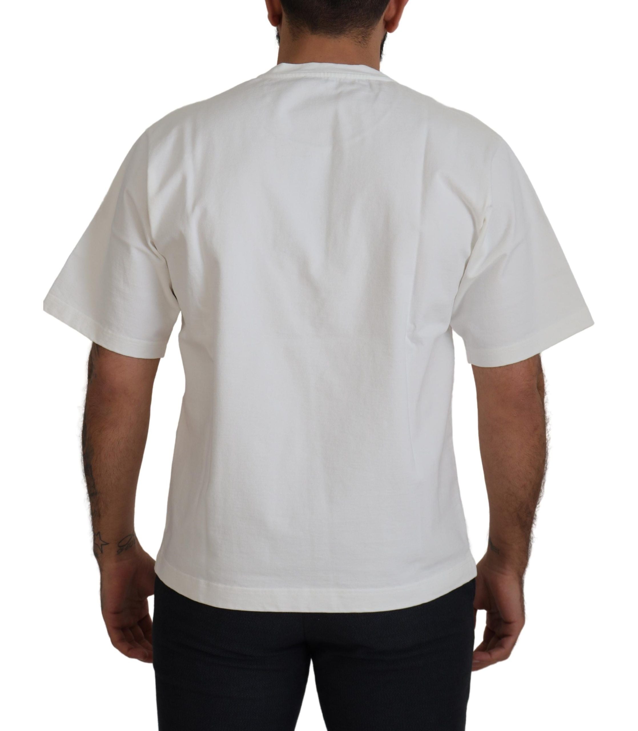 Dolce & Gabbana Бяла тениска Amor Cotton Crewneck