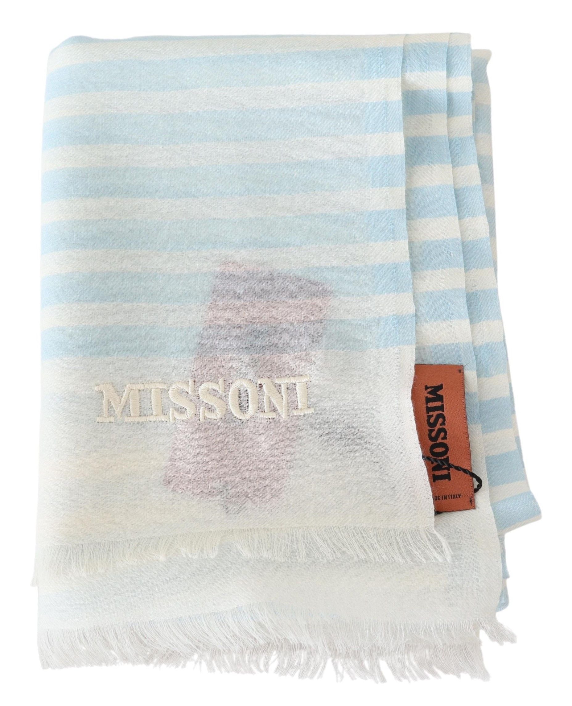 Шал Missoni със синя бяла подплата от кашмир унисекс