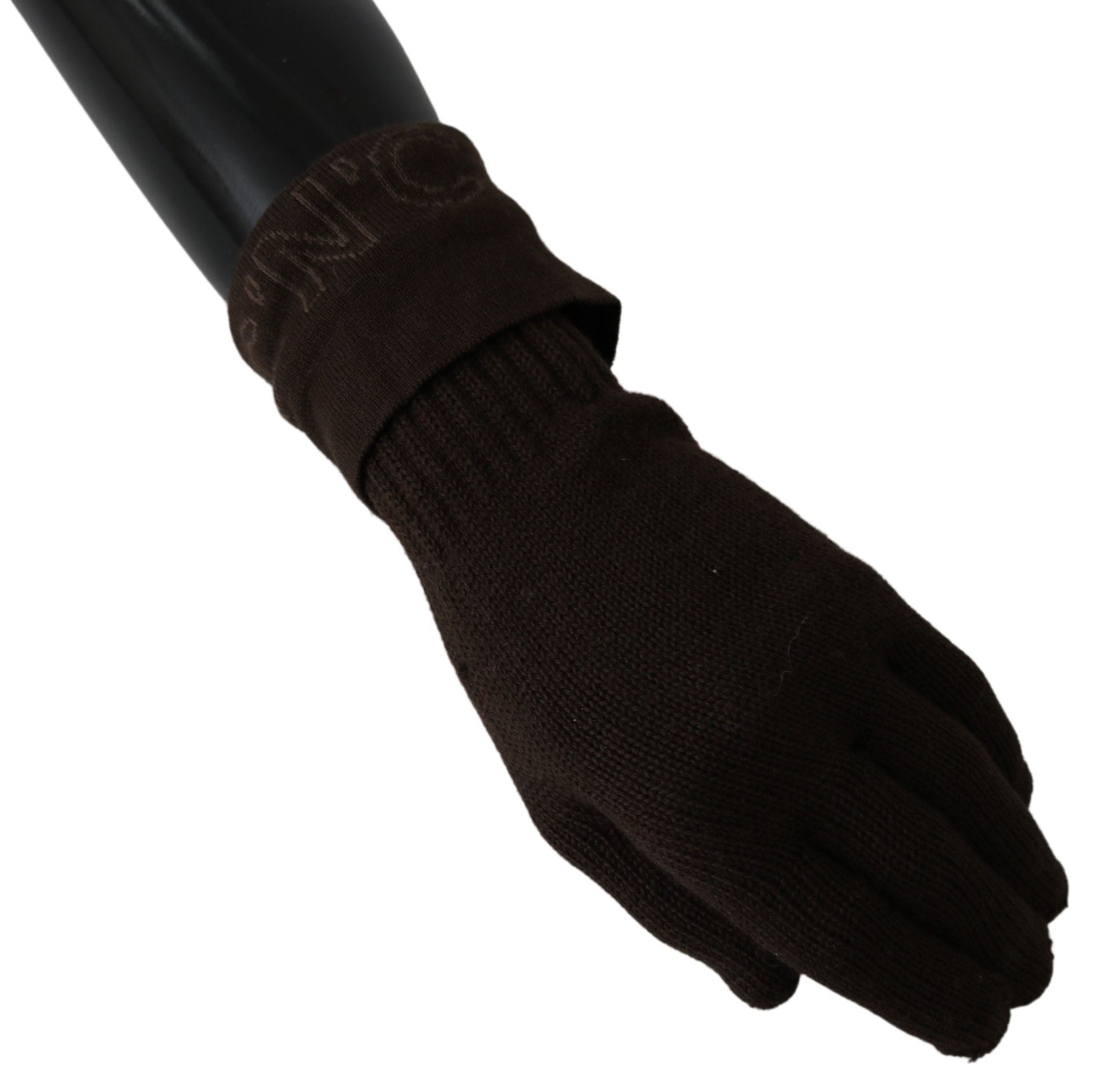 Costume National Elegant Brown Knitted Gloves