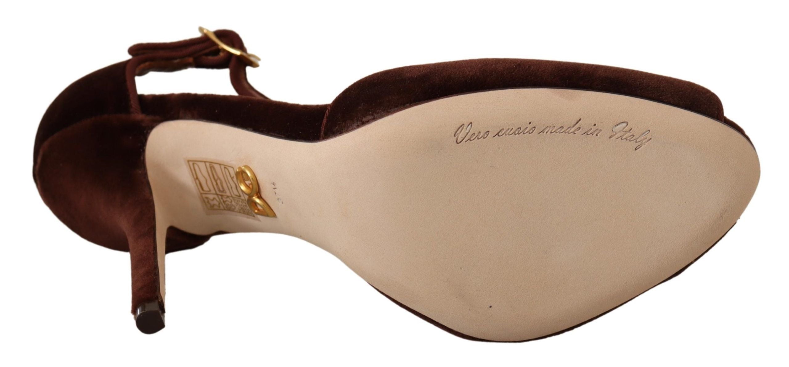 Dolce & Gabbana кафяви обувки Coppar Devotion Heart Sandals