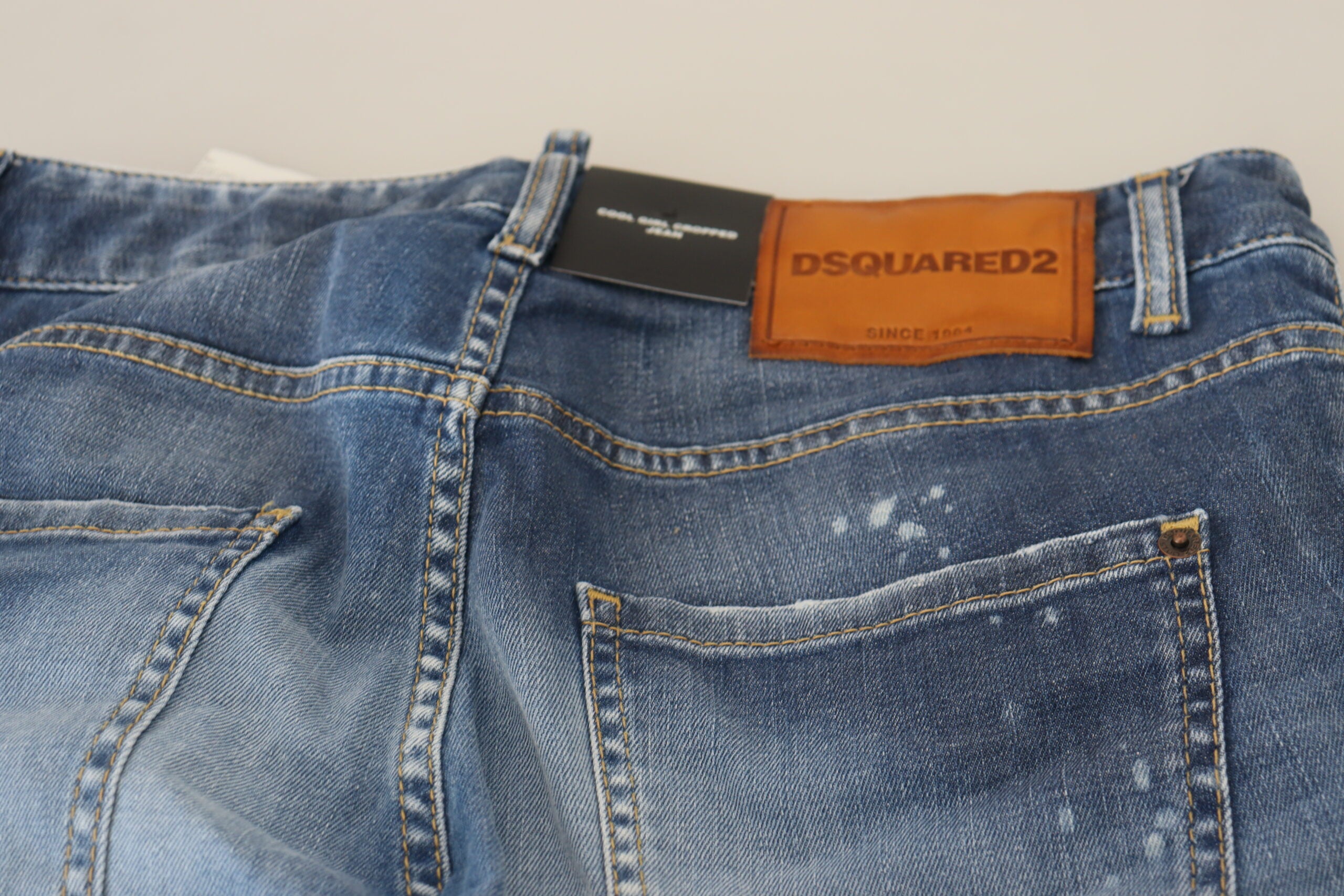 Dsquared² Сини памучни дънки с ниска талия, готини дънки за момиче