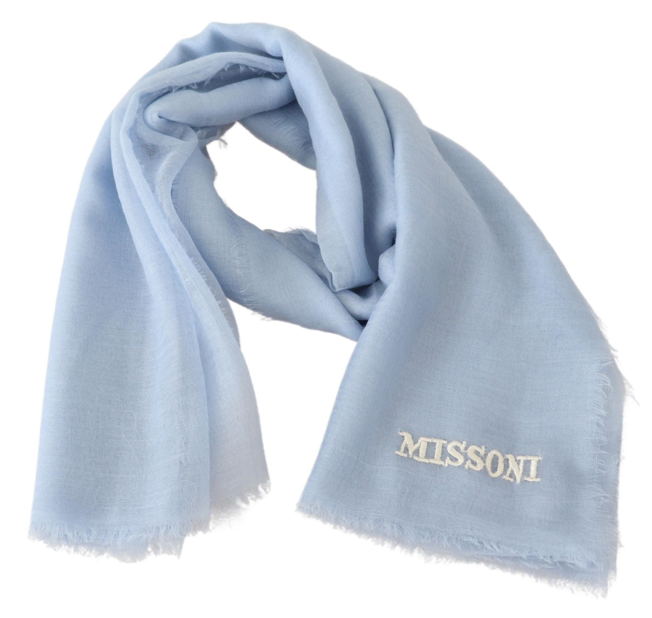 Missoni светло син кашмирен унисекс шал за увиване на врата
