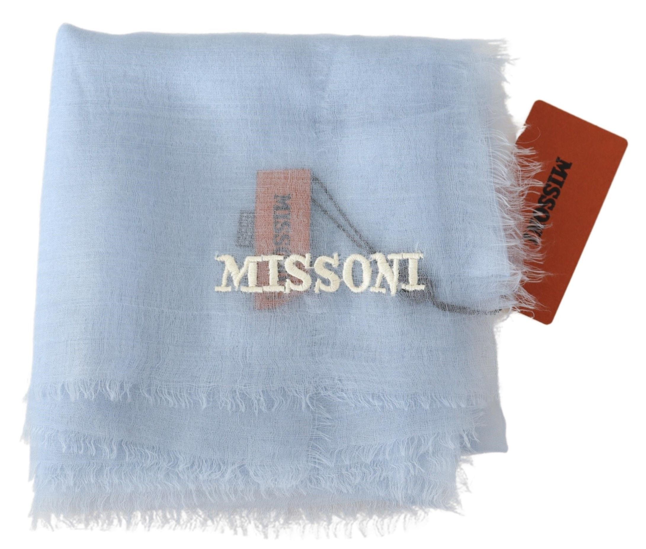 Missoni светло син кашмирен унисекс шал за увиване на врата